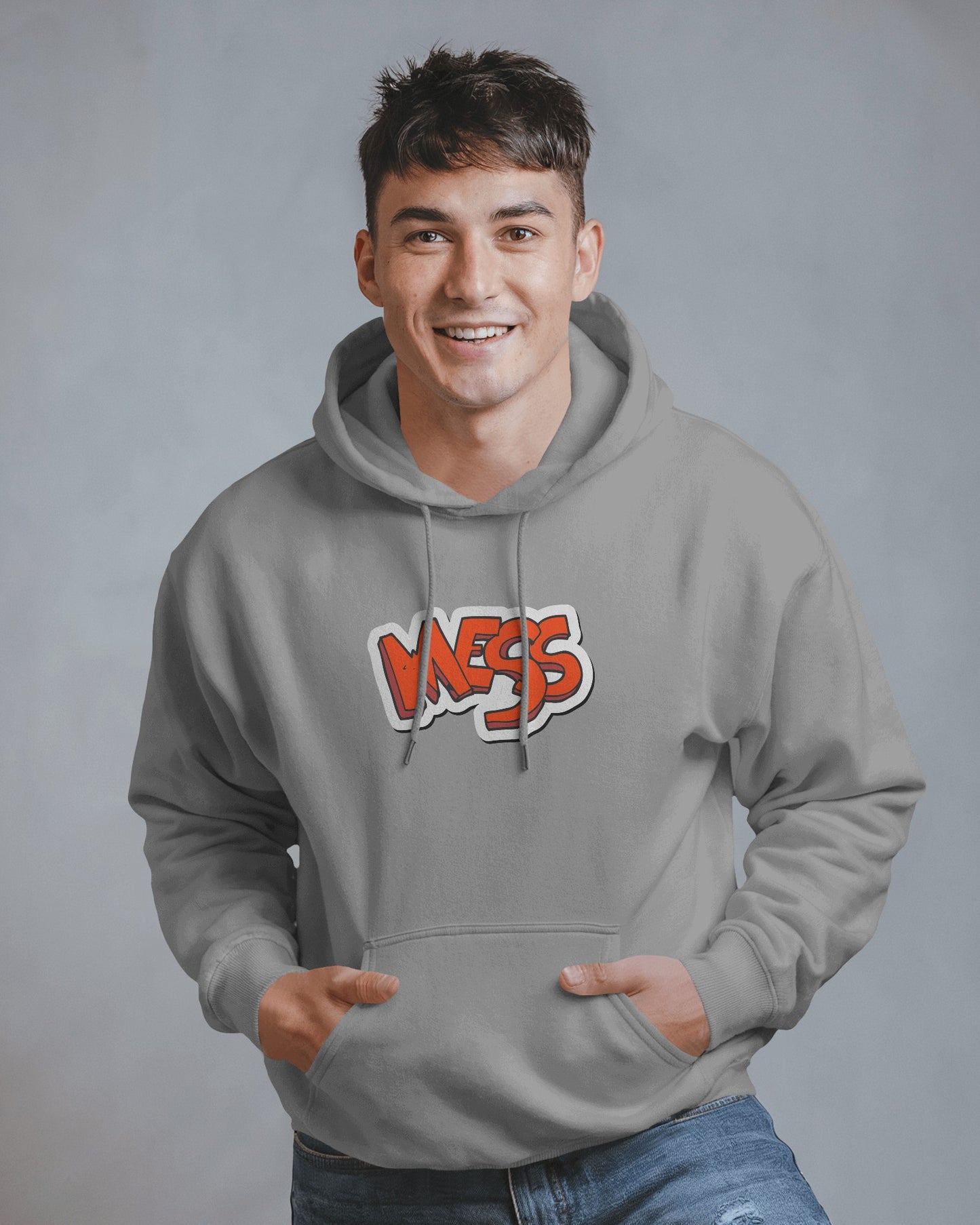 Mess Graphic Men's Hoodie for Fun Casual Wear- Heavy Blend