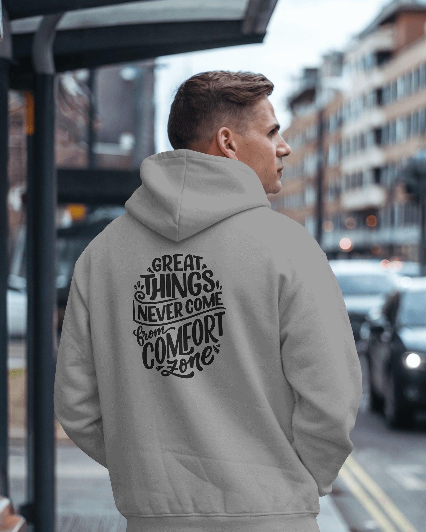 Inspirational Quote Hoodie For Men Back Design