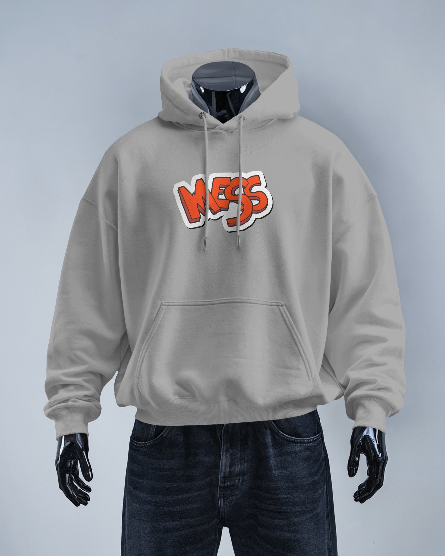 Mess Graphic Men's Hoodie for Fun Casual Wear- Heavy Blend