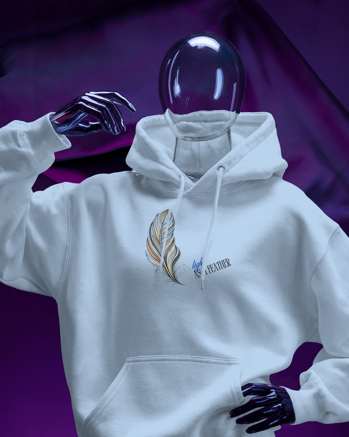 Inspirational Feather Men Heavy Blend Hoodie- Exclusive Minimal Design
