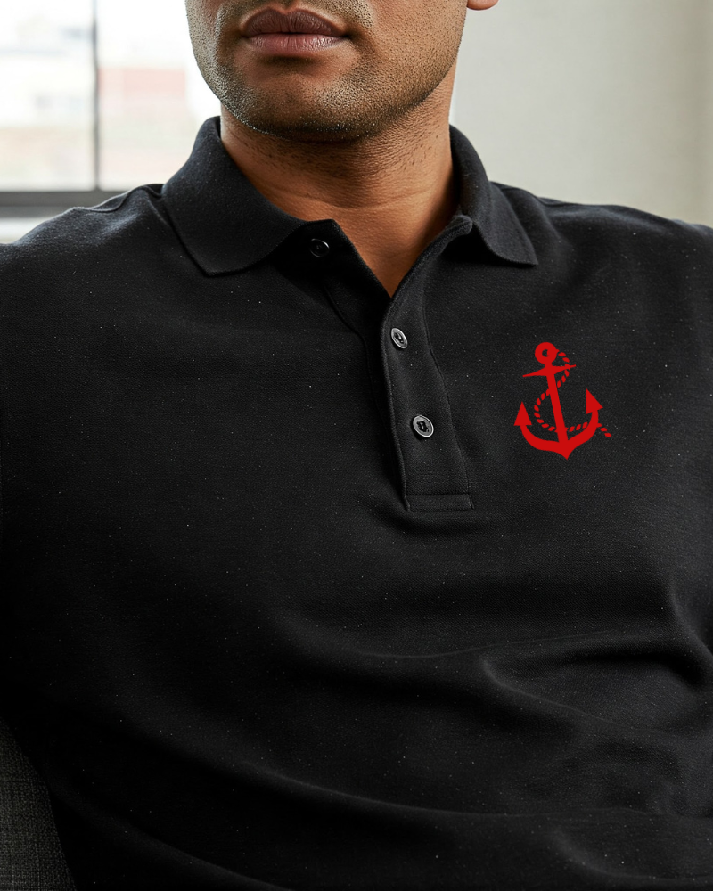 RaymaxUS Anchor Men's Piqué Polo - Casual Comfort