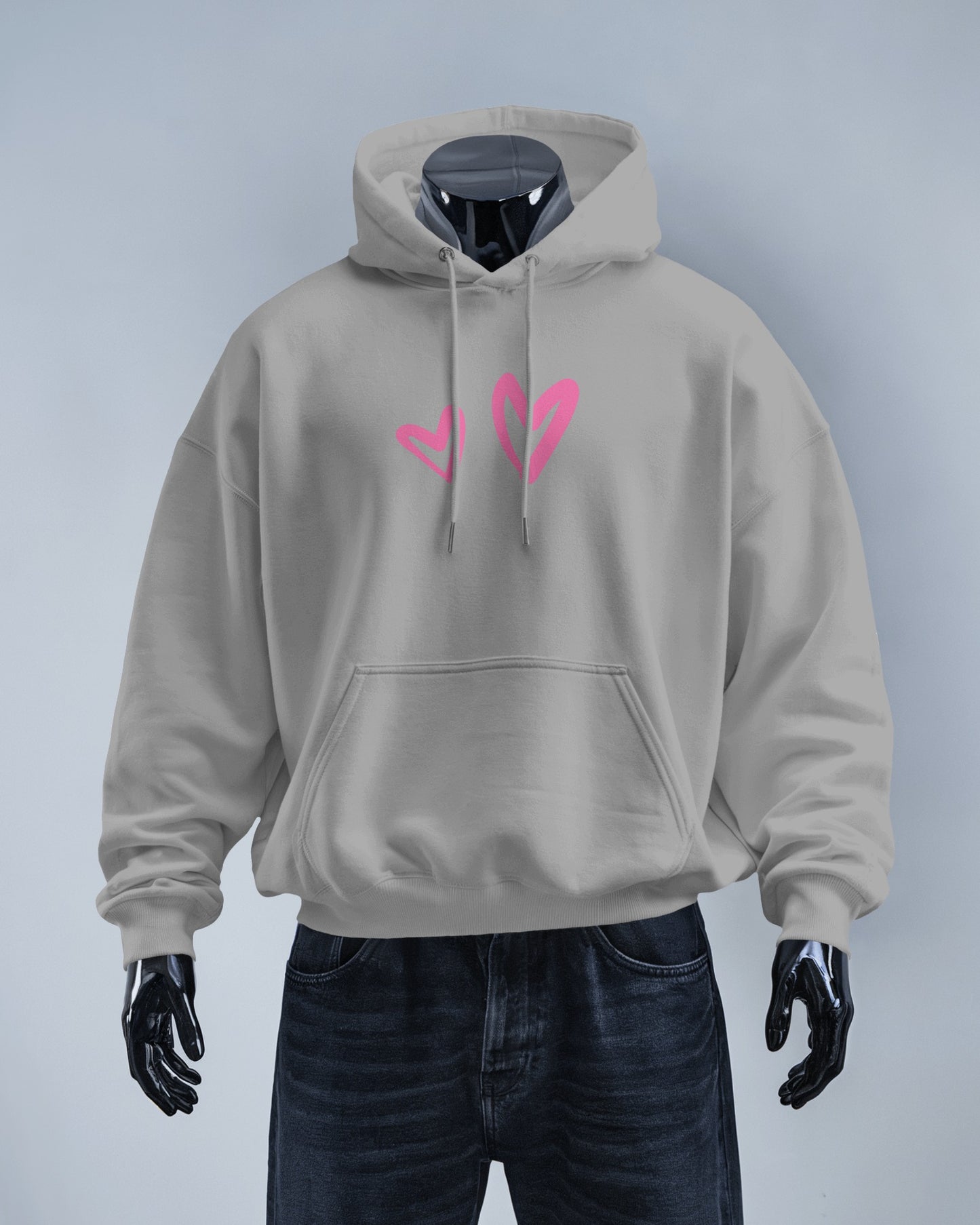 Cute Heart Graphic Men Hoodie - Perfect for Everyday Comfort