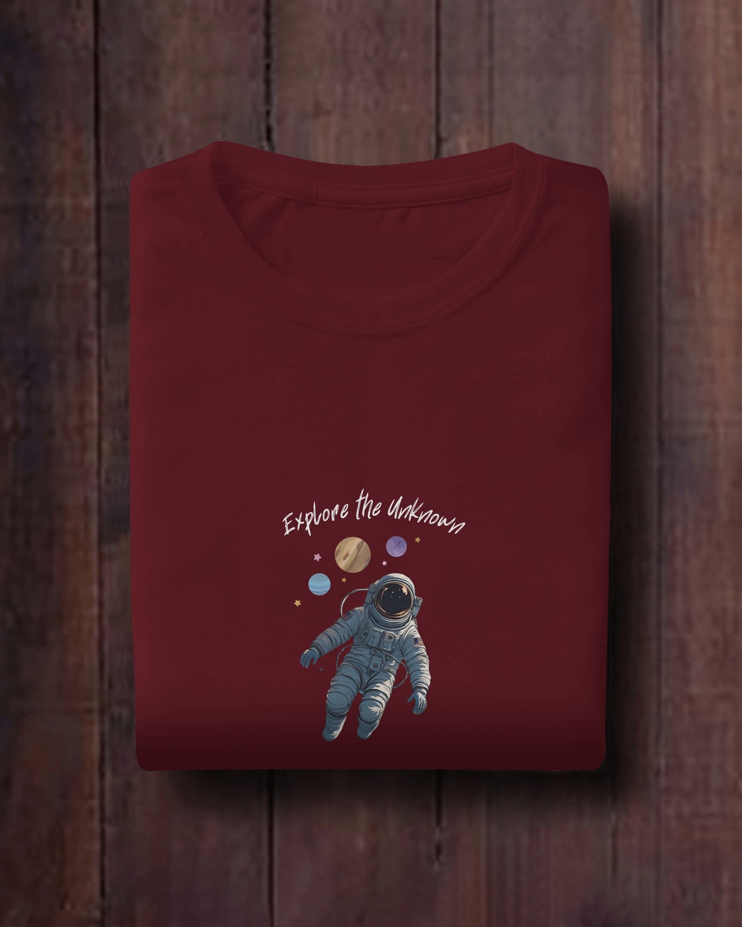 Explore the Unknown Men Heavy Cotton Tee - Astronaut Graphic Shirt
