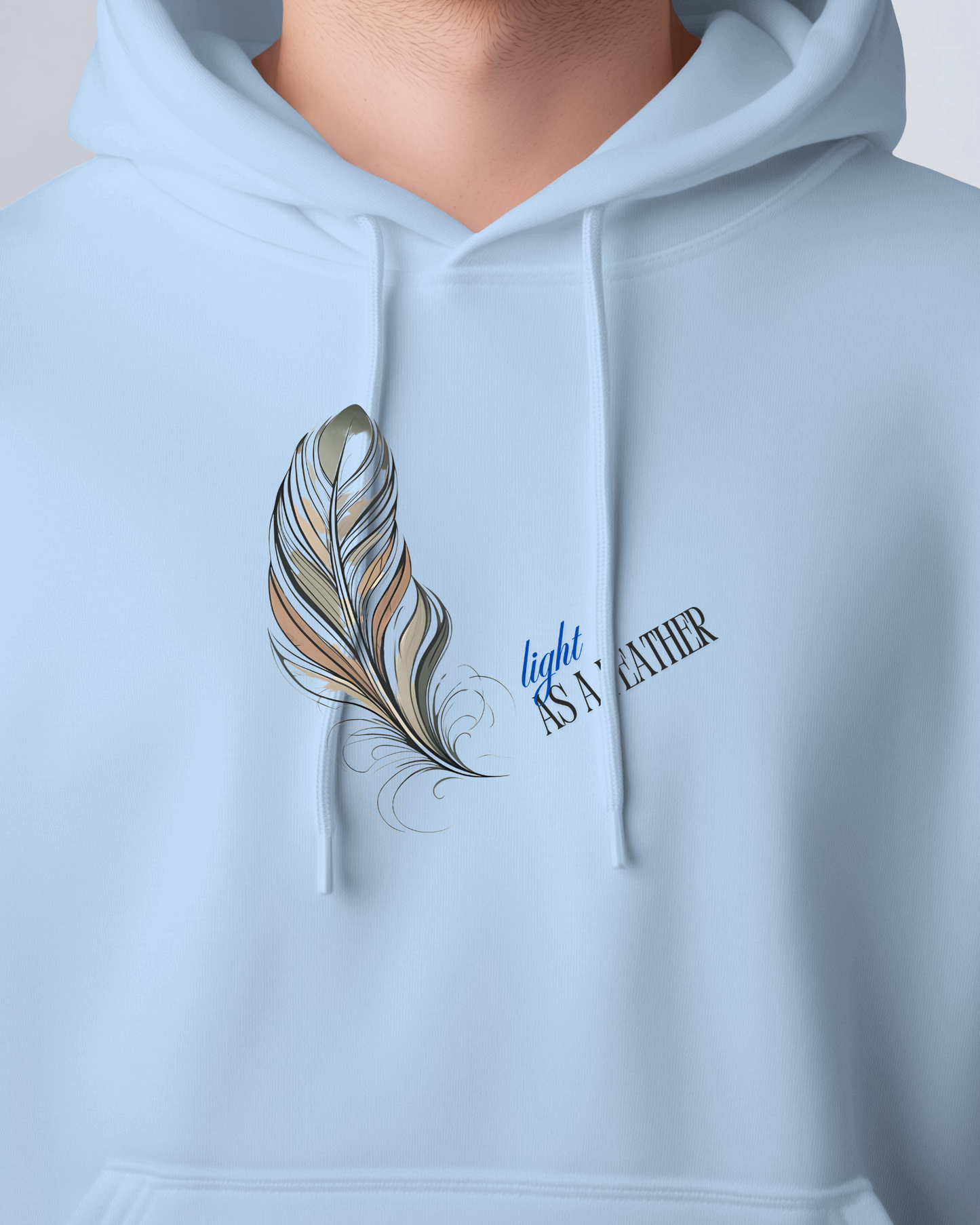 Inspirational Feather Men Heavy Blend Hoodie- Exclusive Minimal Design