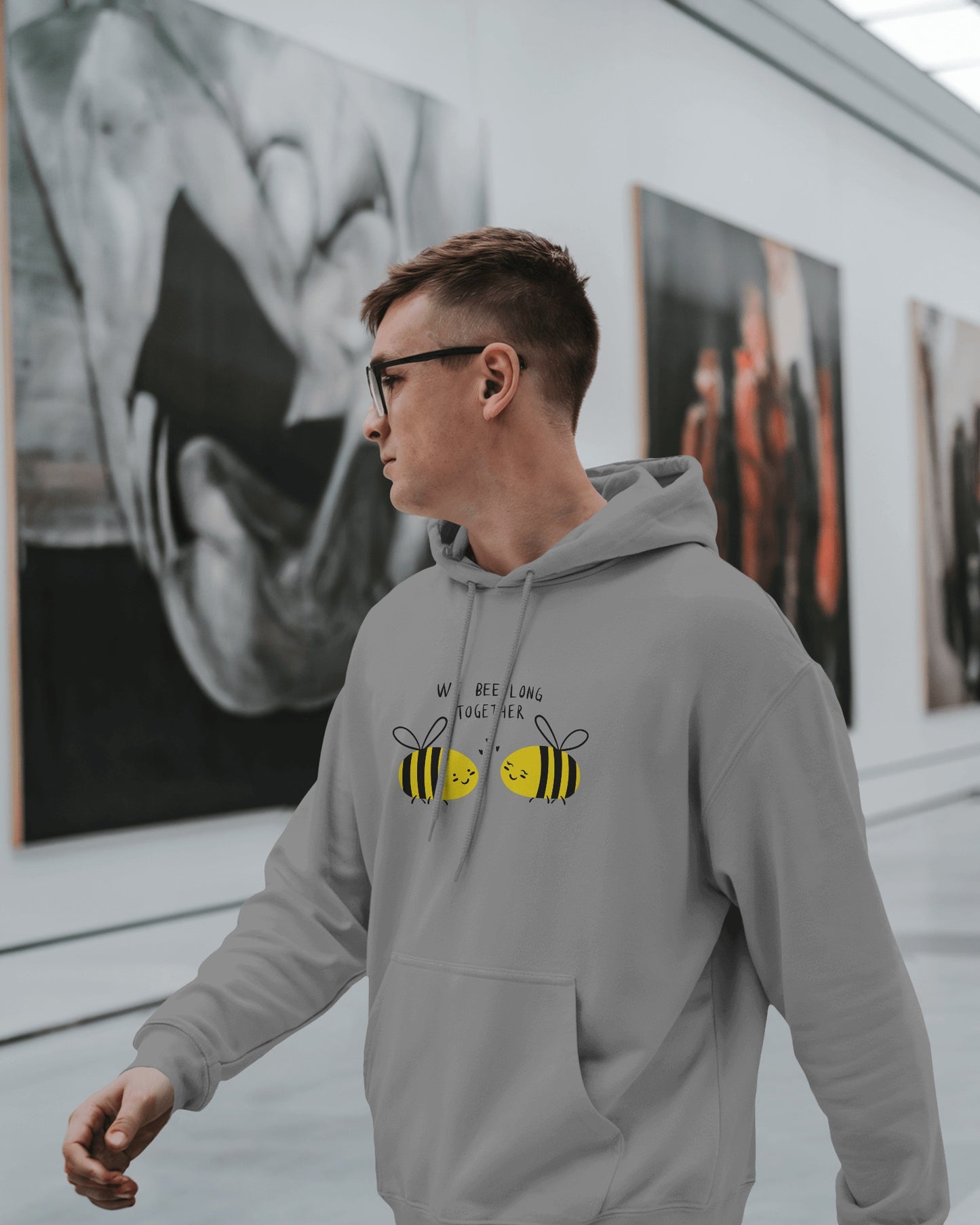 Cute Bee Men's Hoodie – We Bee Long Together
