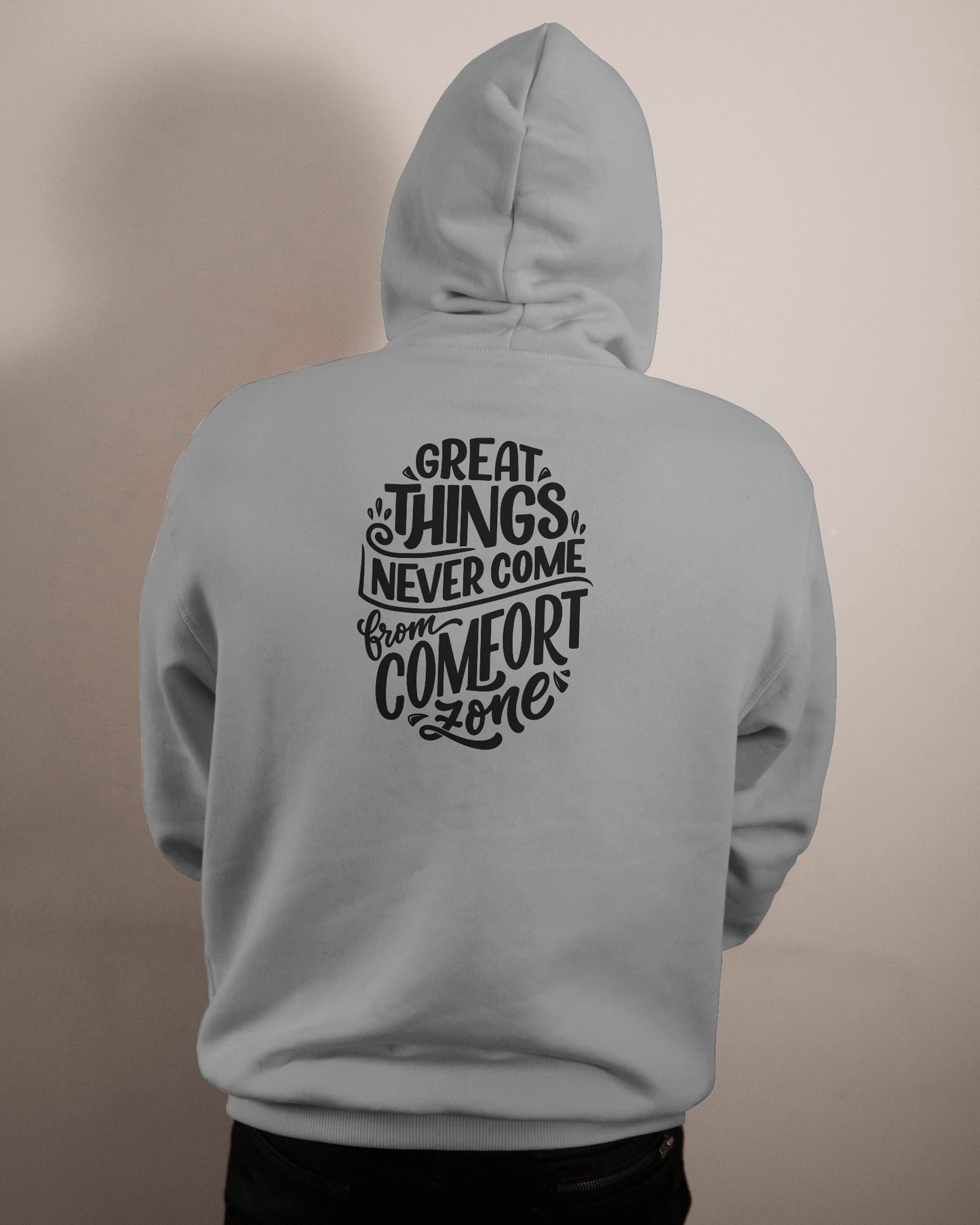 Inspirational Quote Hoodie For Men Back Design