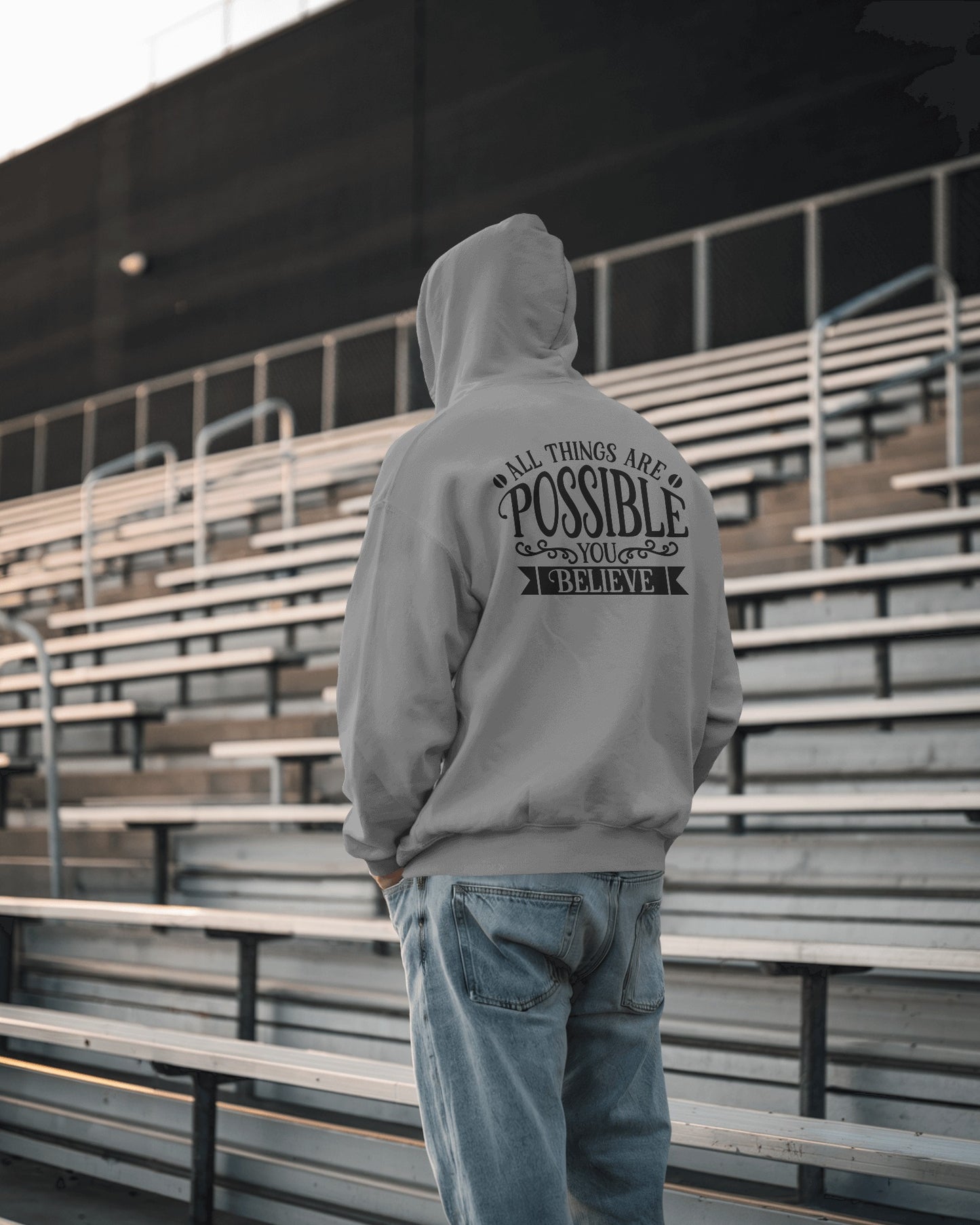 Inspirational Men's Hoodie- 'All Things Are Possible'