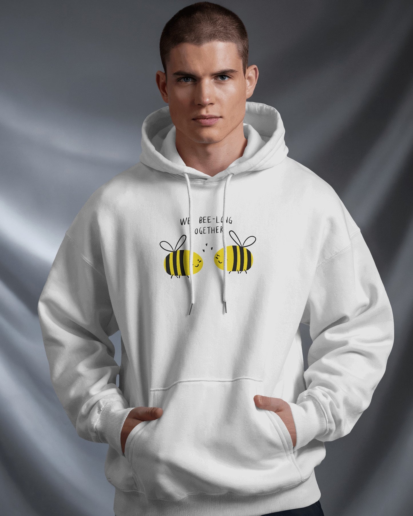 Cute Bee Men's Hoodie – We Bee Long Together