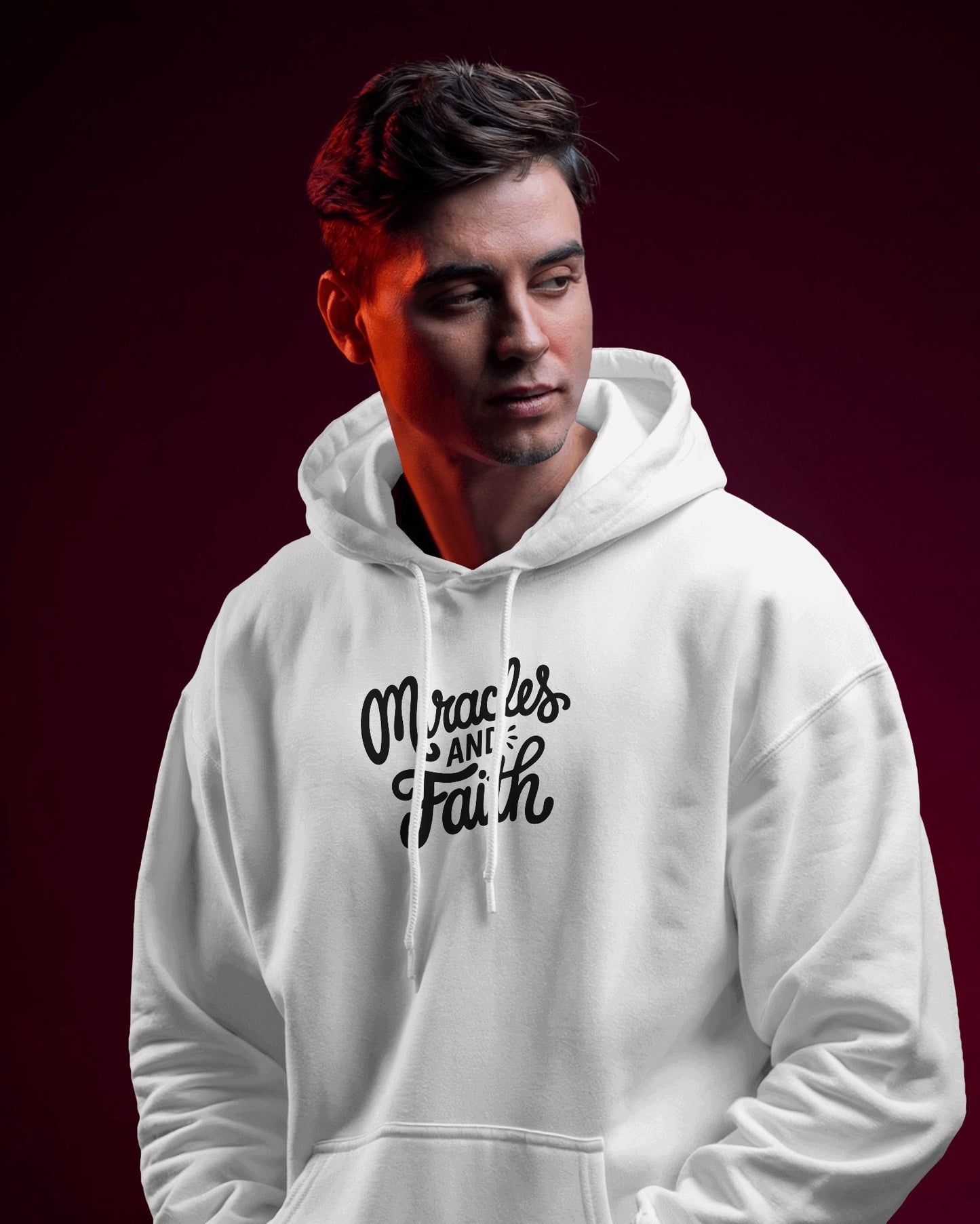 Inspirational Miracles and Faith Hoodie - Men's Heavy Blend