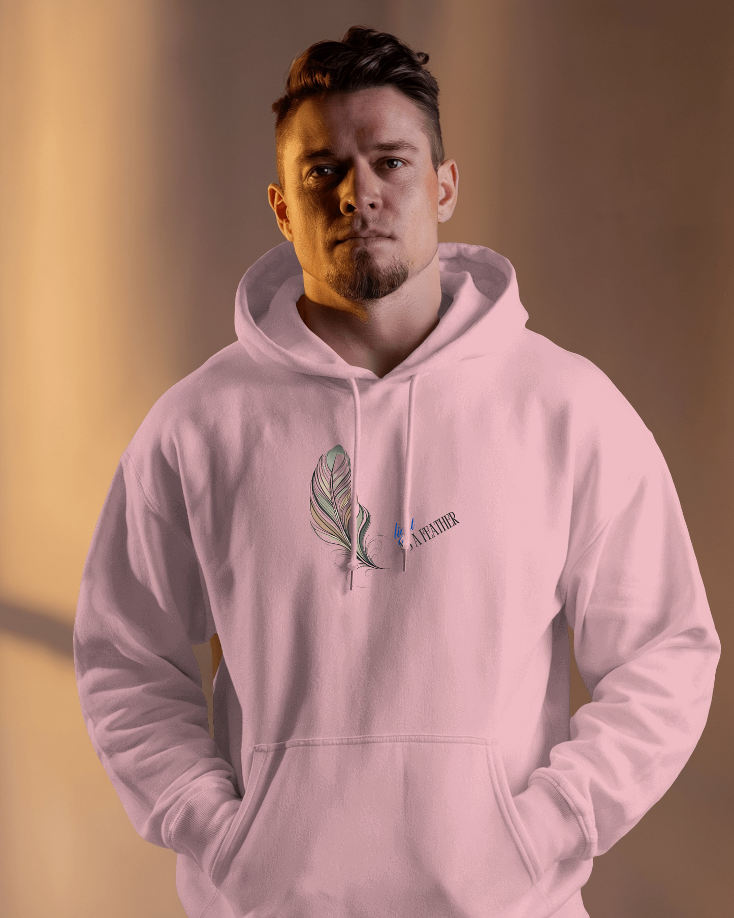 Inspirational Feather Men Heavy Blend Hoodie- Exclusive Minimal Design