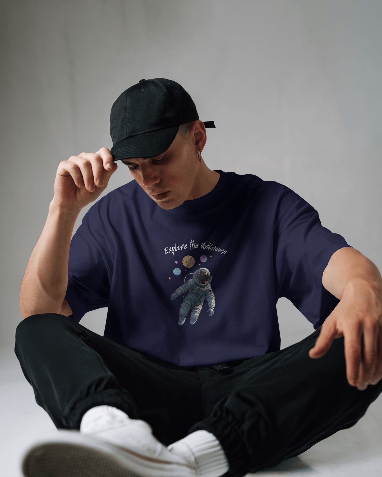 Explore the Unknown Men Heavy Cotton Tee - Astronaut Graphic Shirt