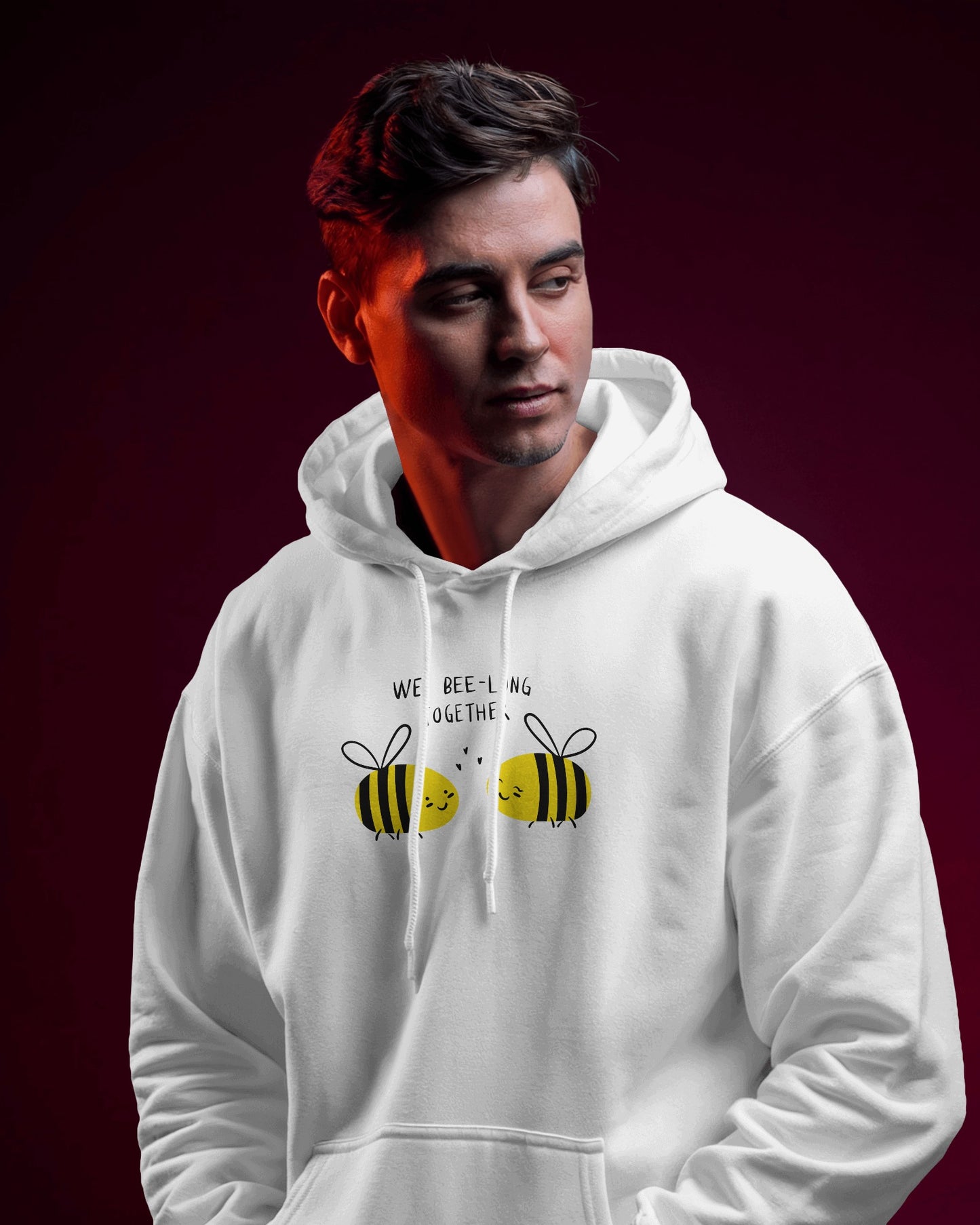 Cute Bee Men's Hoodie – We Bee Long Together