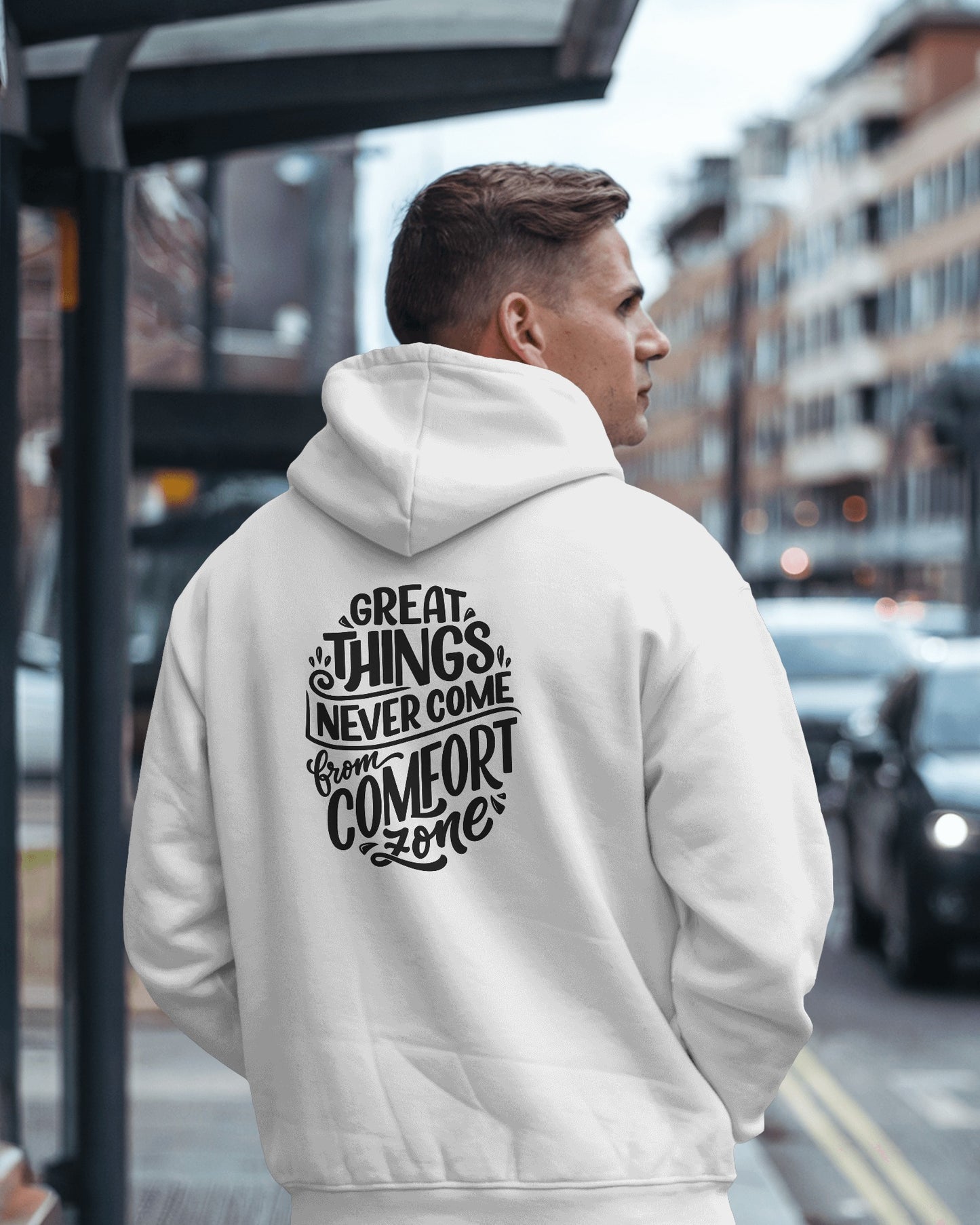 Inspirational Quote Hoodie For Men Back Design