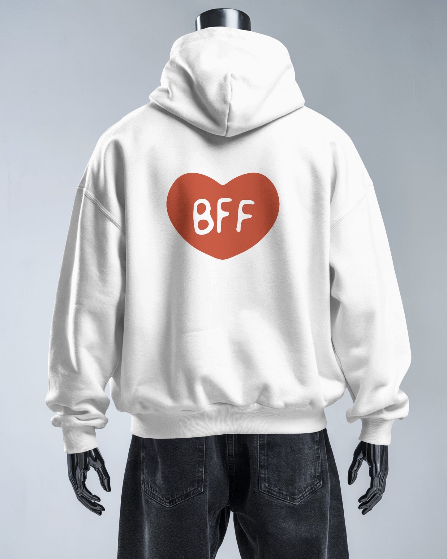 BFF Heart Hoodie - Men's Heavy Blend for Friendship Celebrations
