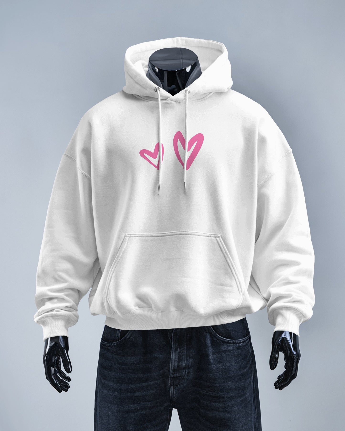 Cute Heart Graphic Men Hoodie - Perfect for Everyday Comfort