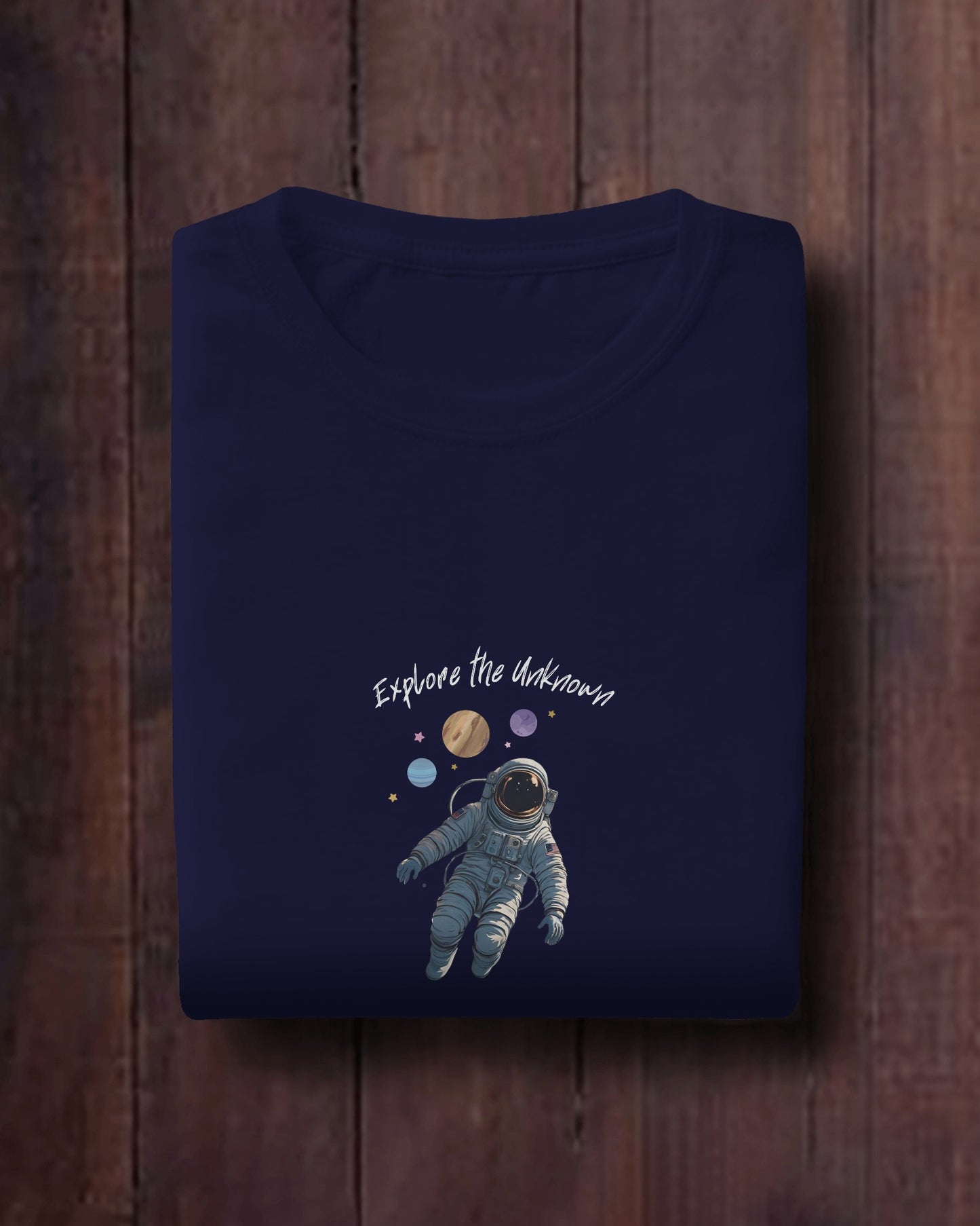 Explore the Unknown Men Heavy Cotton Tee - Astronaut Graphic Shirt