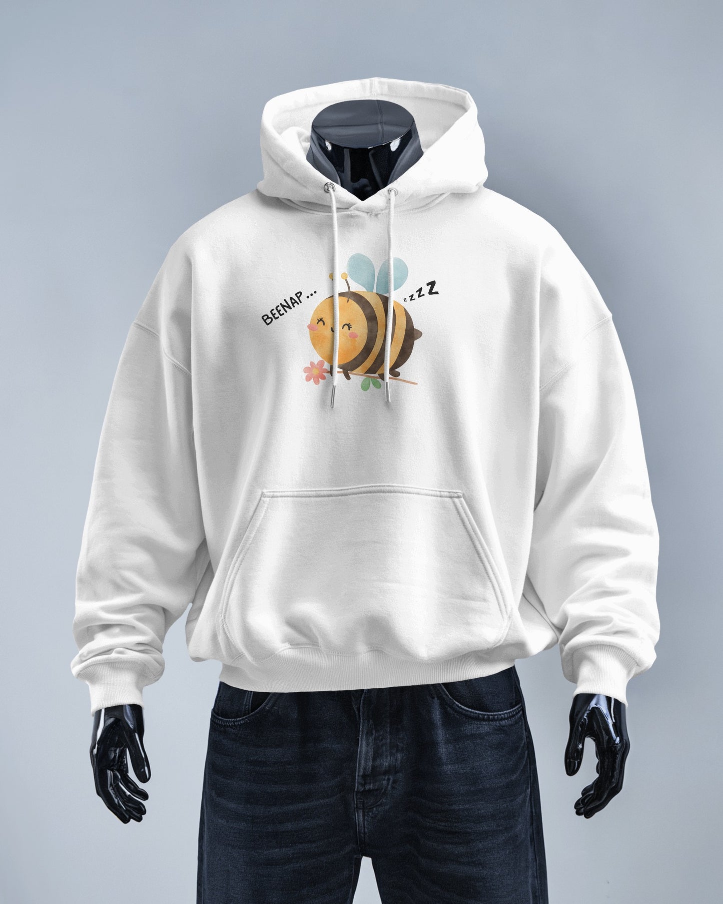 Cute Bee Design - Men's Heavy Blend Hoodie with Floral Design
