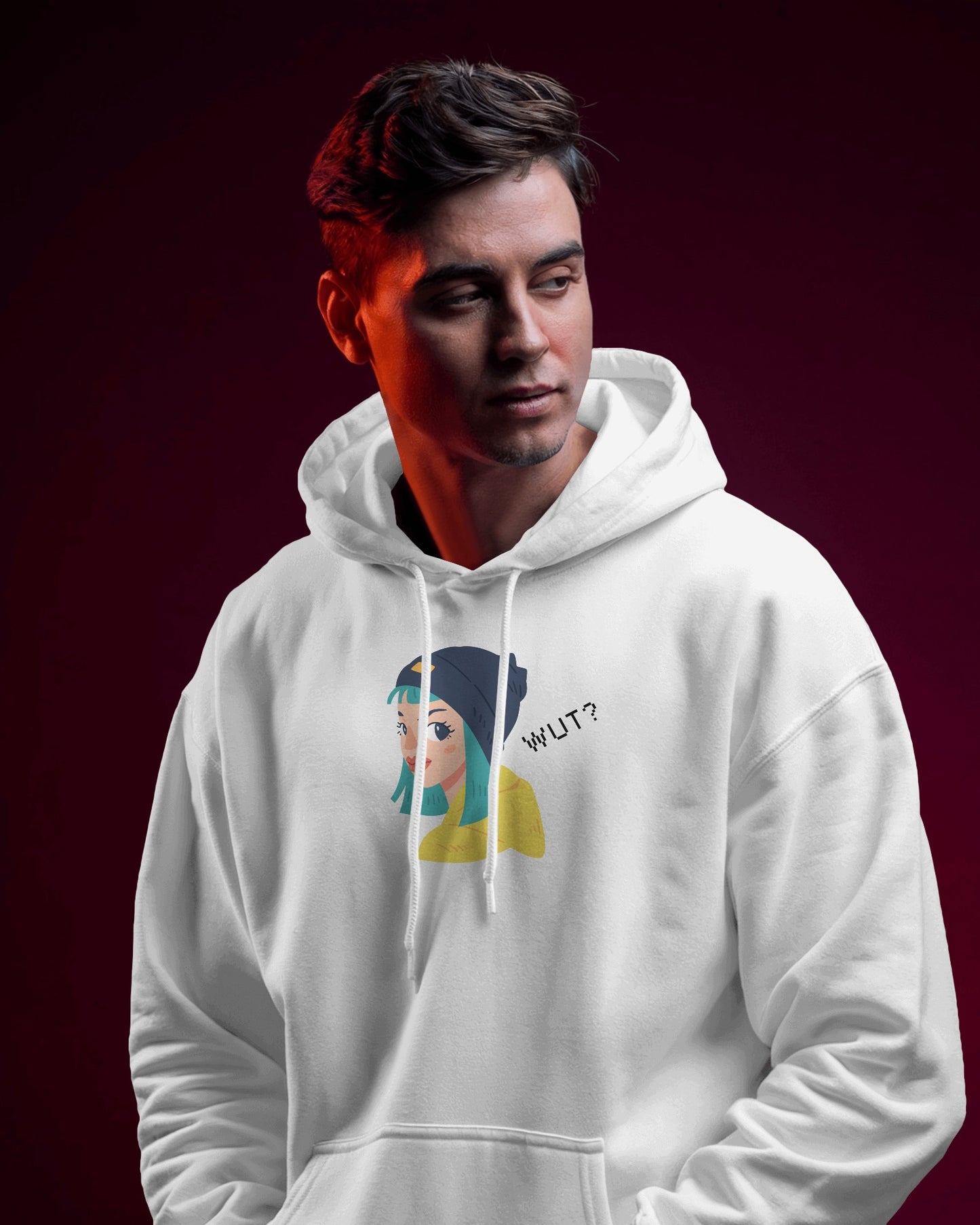 WUT? Graphic Men's Hoodie - Fun and Cozy Streetwear