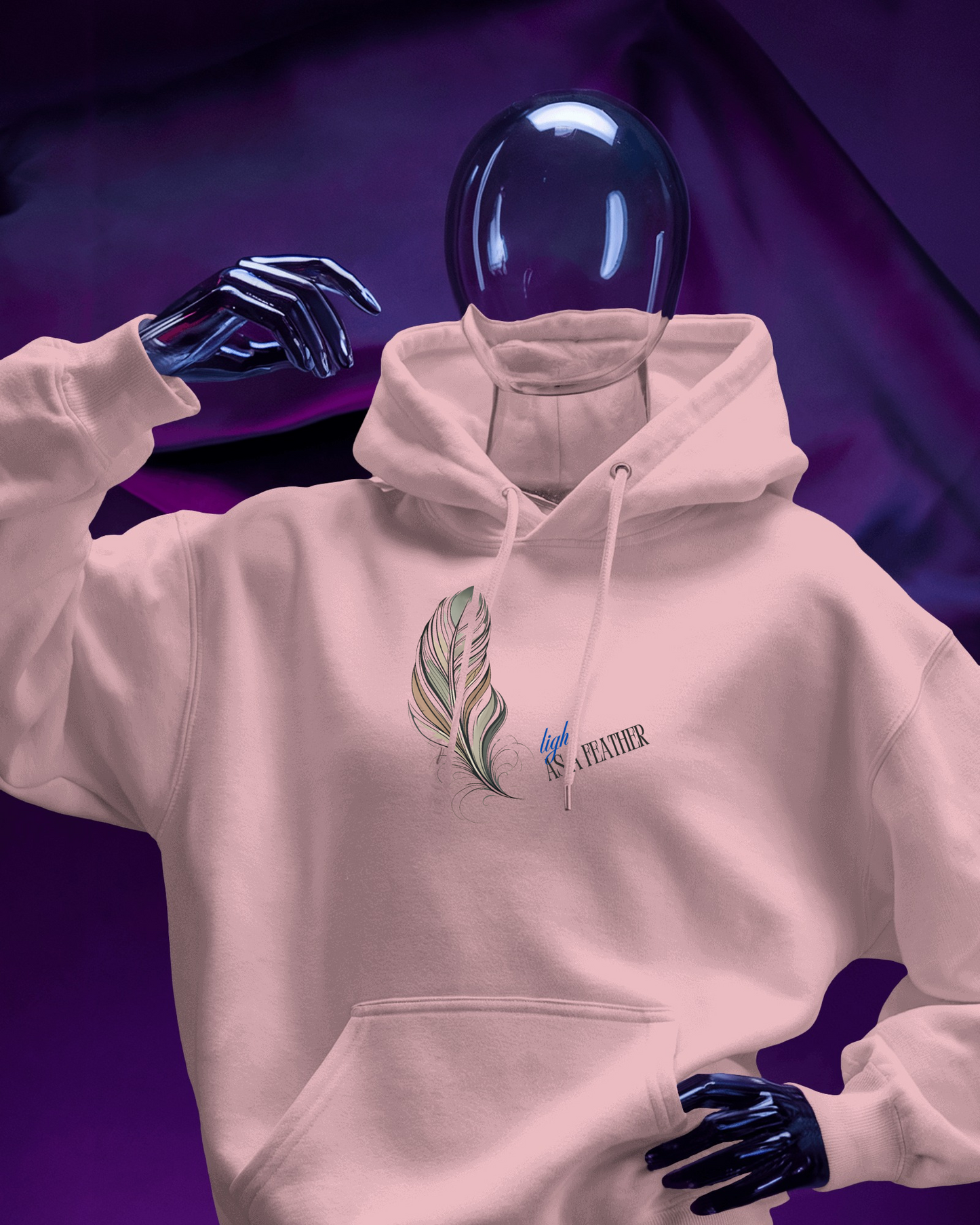 Inspirational Feather Men Heavy Blend Hoodie- Exclusive Minimal Design