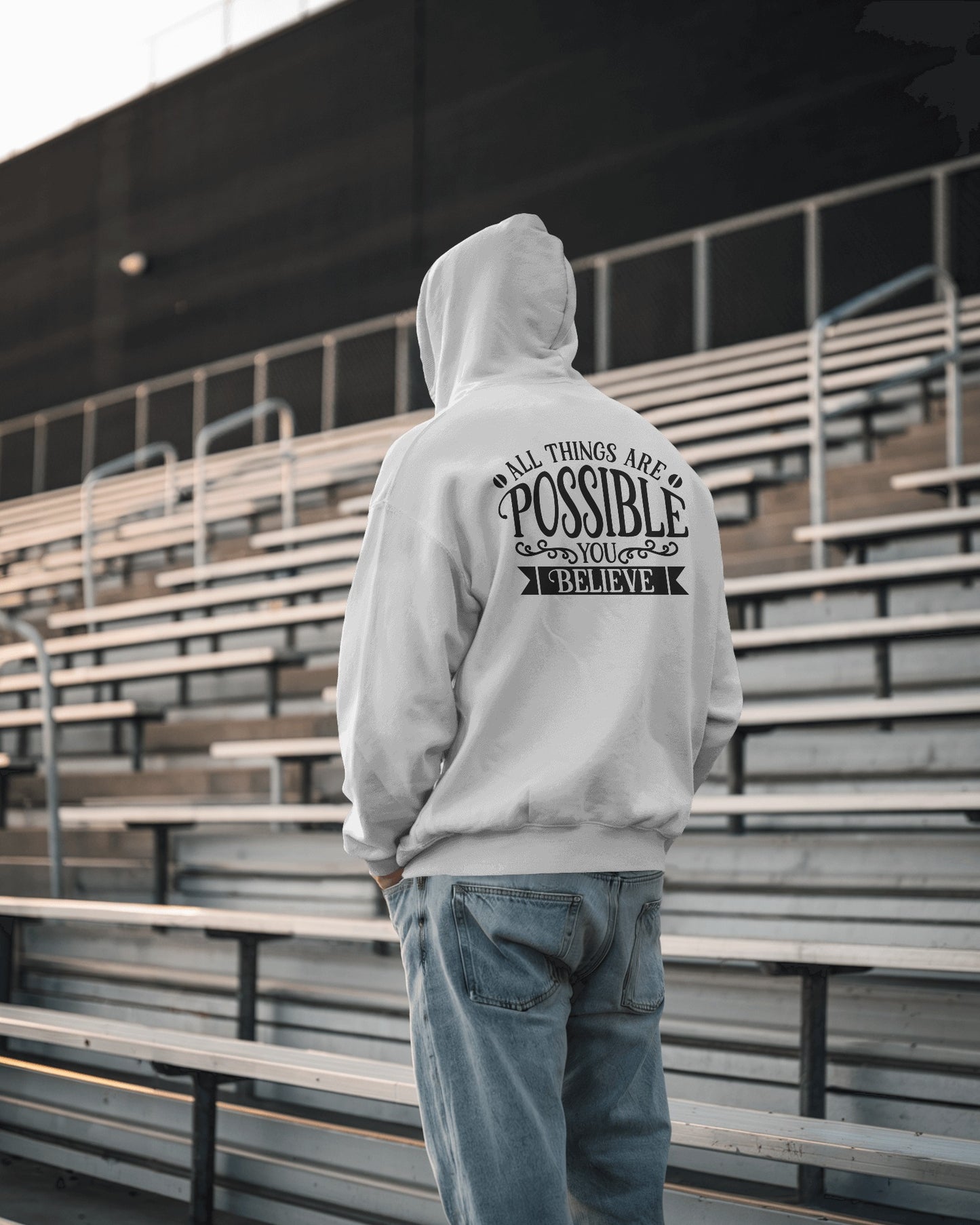 Inspirational Men's Hoodie- 'All Things Are Possible'