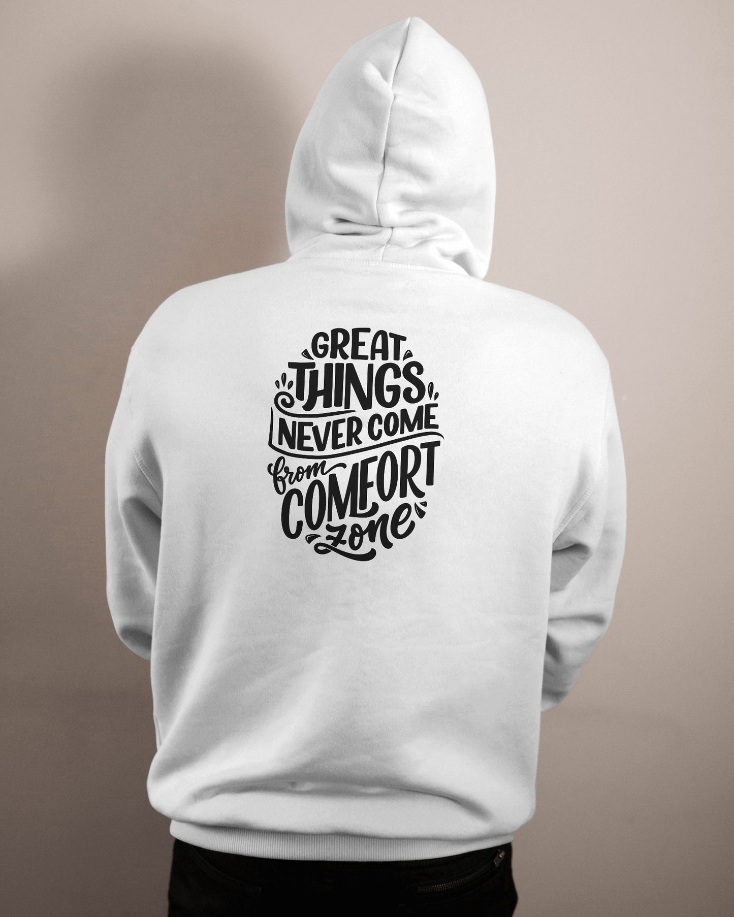 Inspirational Quote Hoodie For Men Back Design