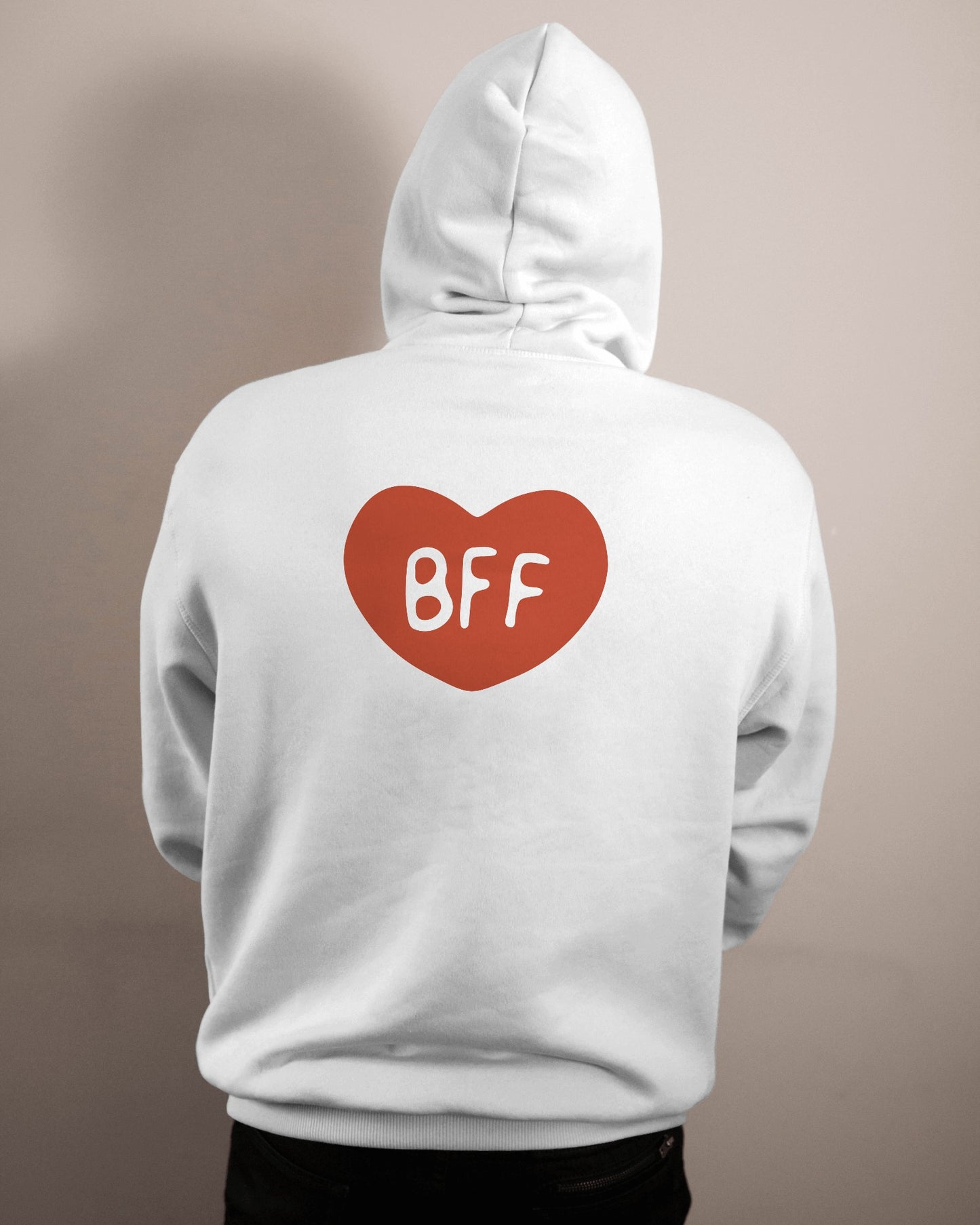 BFF Heart Hoodie - Men's Heavy Blend for Friendship Celebrations