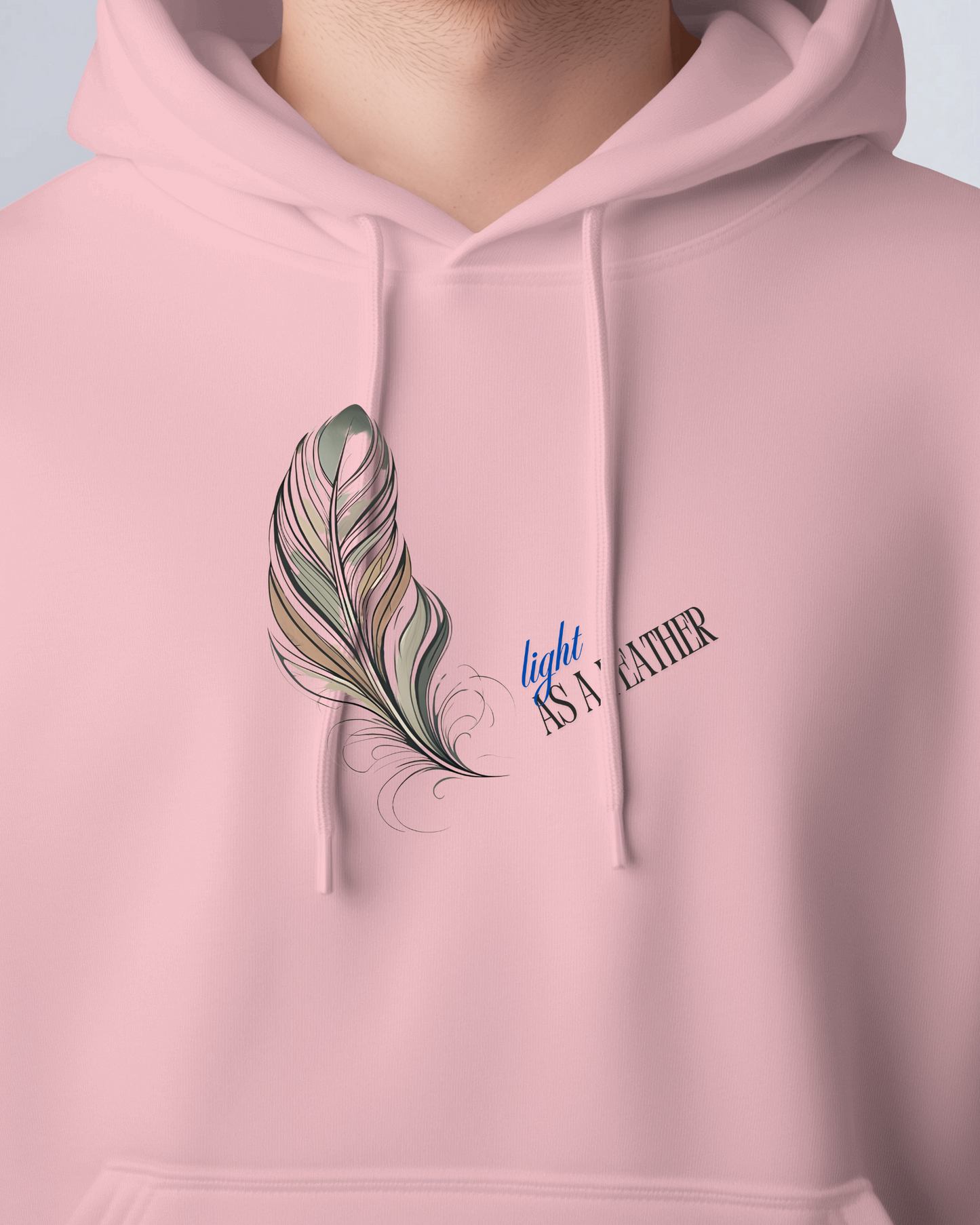 Inspirational Feather Men Heavy Blend Hoodie- Exclusive Minimal Design