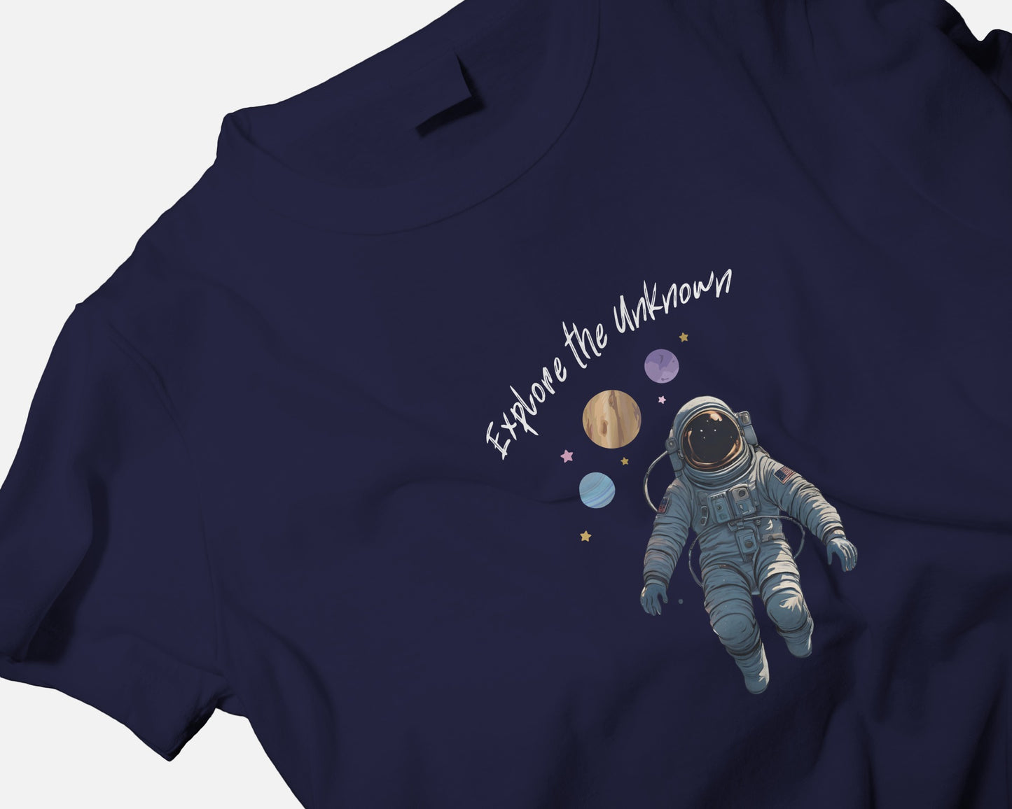 Explore the Unknown Men Heavy Cotton Tee - Astronaut Graphic Shirt