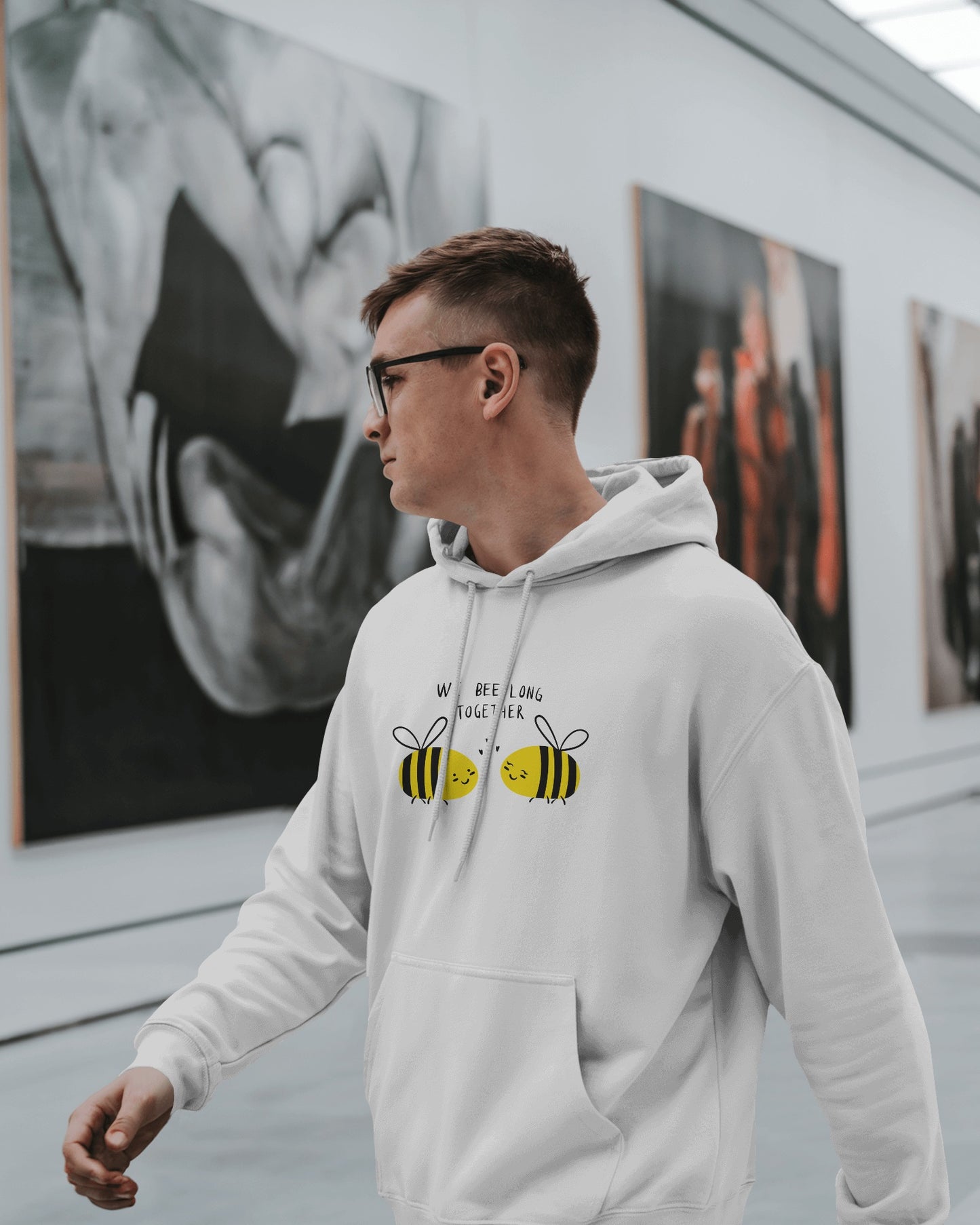 Cute Bee Men's Hoodie – We Bee Long Together