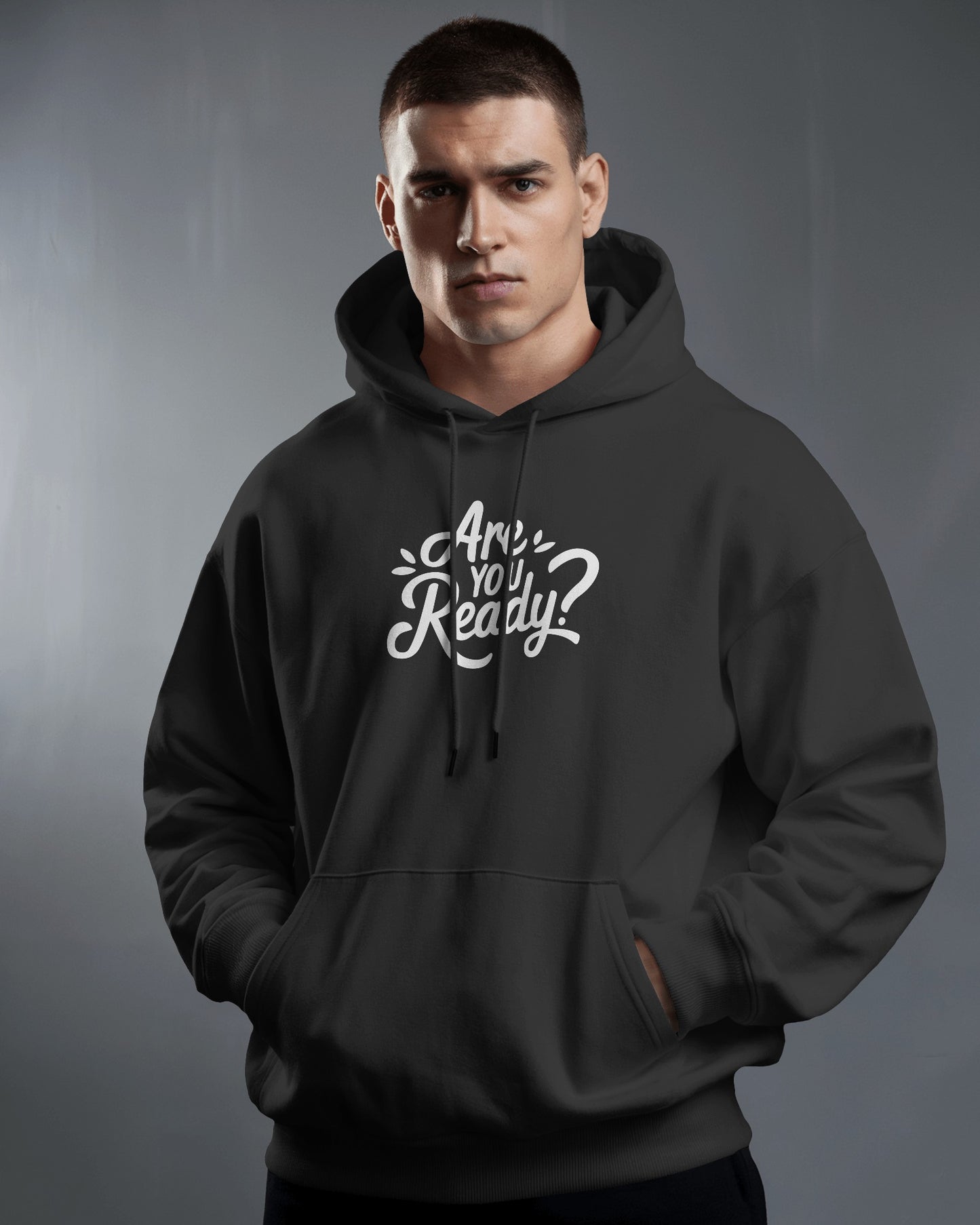 Men Heavy Hoodie - "Are You Ready?" Motivational Wear