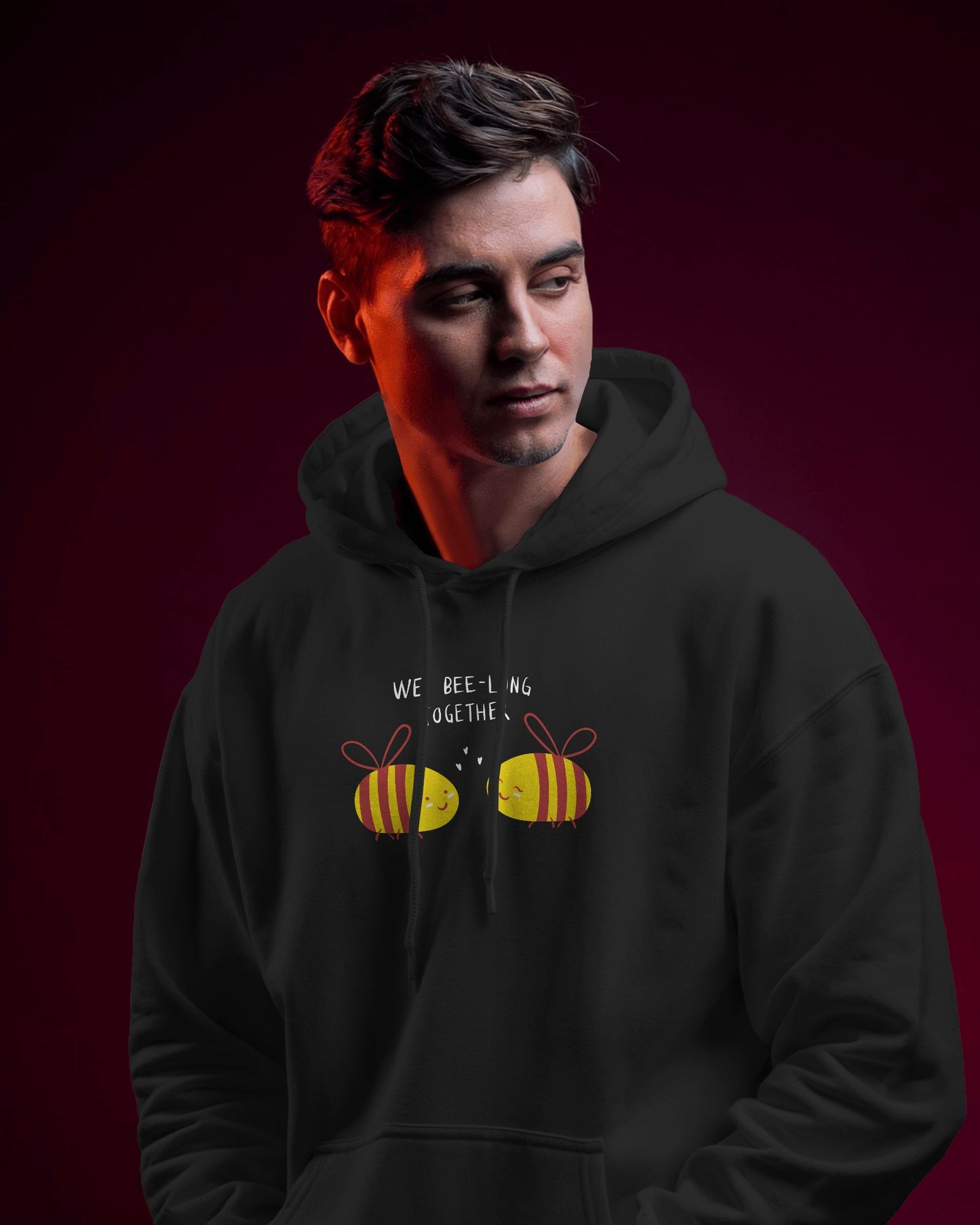 Cute Bee Men's Hoodie – We Bee Long Together