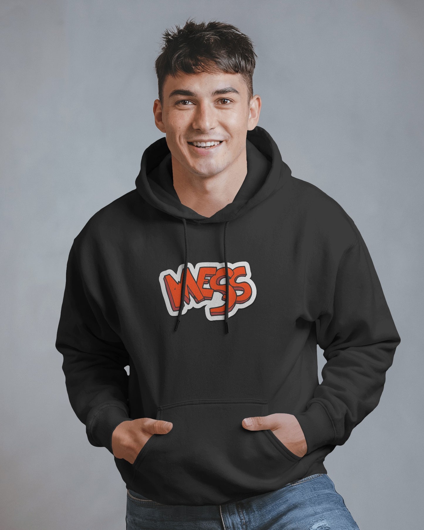 Mess Graphic Men's Hoodie for Fun Casual Wear- Heavy Blend