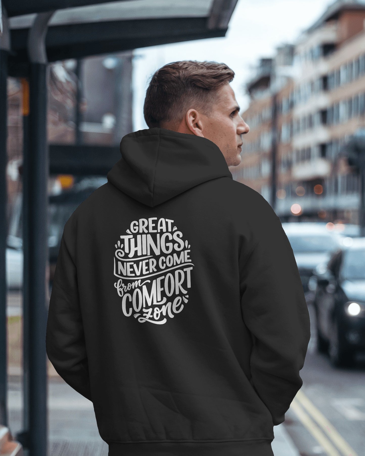 Inspirational Quote Hoodie For Men Back Design