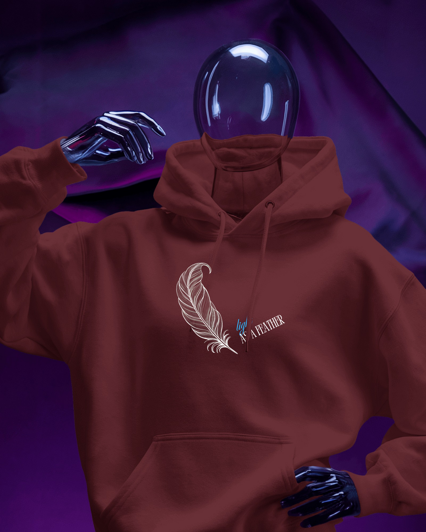 Inspirational Feather Men Heavy Blend Hoodie- Exclusive Minimal Design