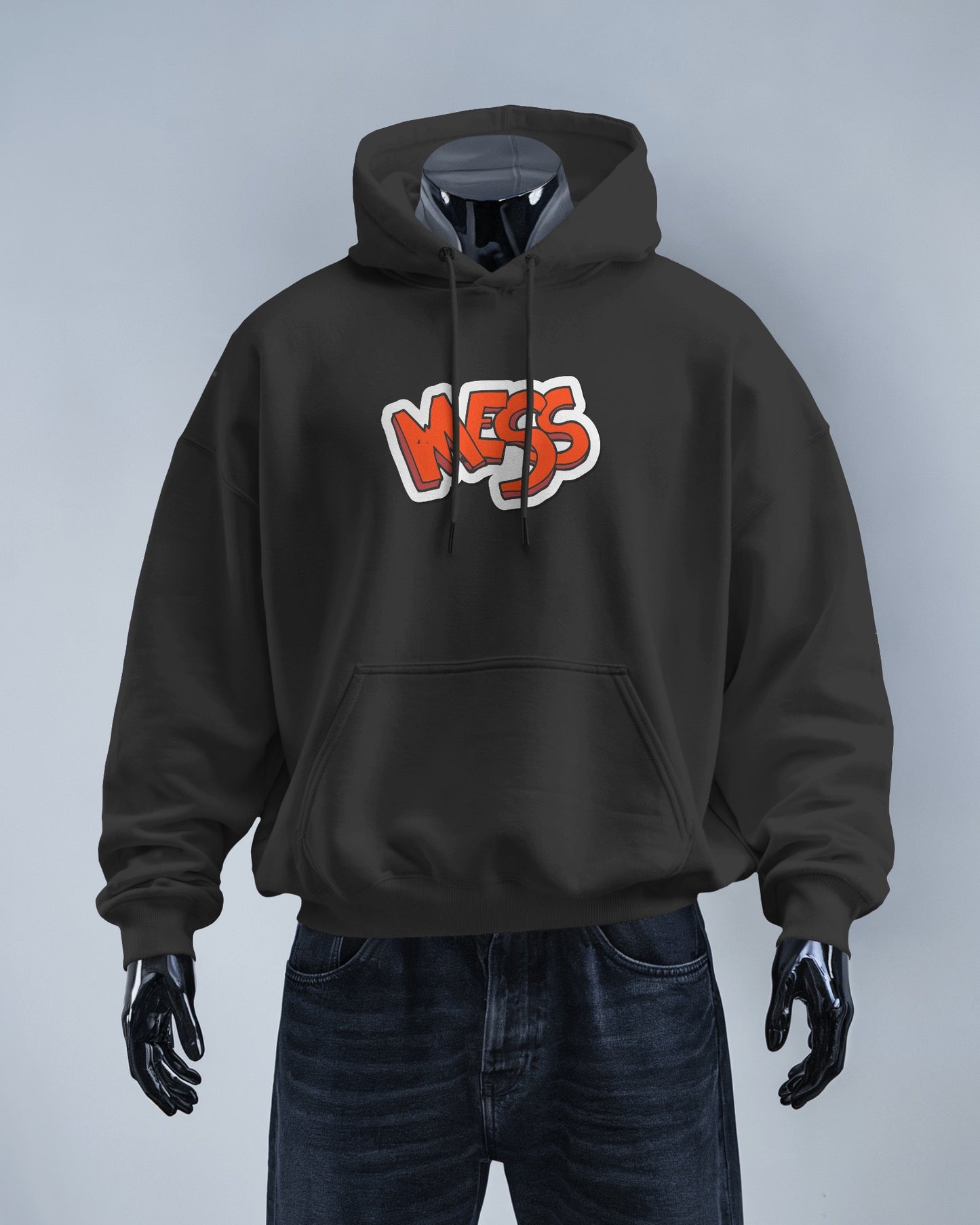 Mess Graphic Men's Hoodie for Fun Casual Wear- Heavy Blend