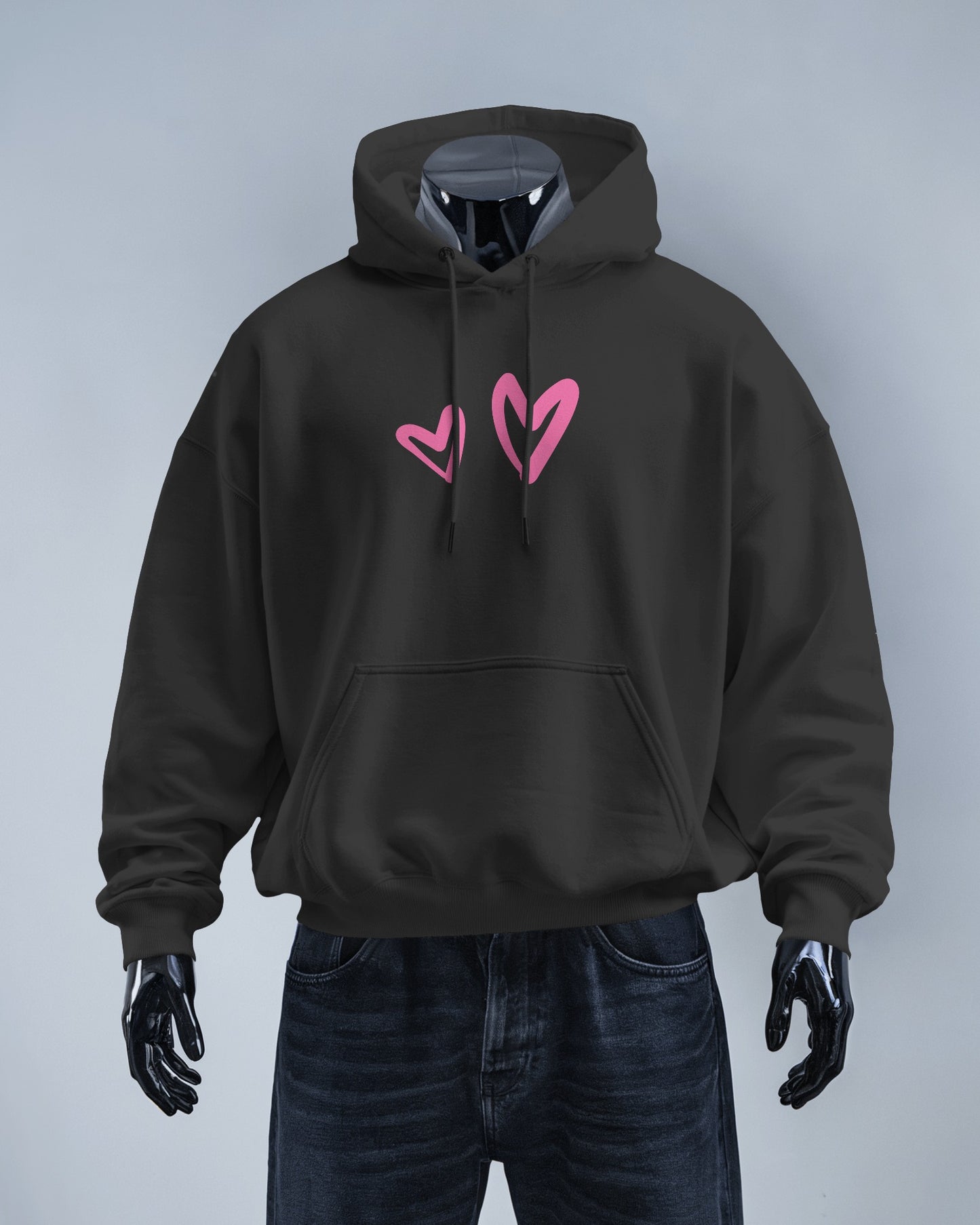 Cute Heart Graphic Men Hoodie - Perfect for Everyday Comfort