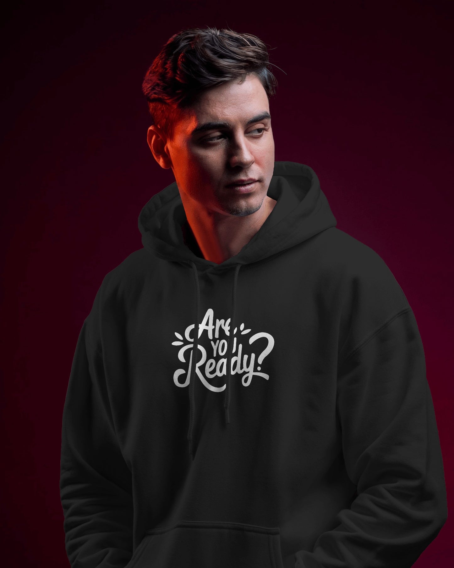 Men Heavy Hoodie - "Are You Ready?" Motivational Wear