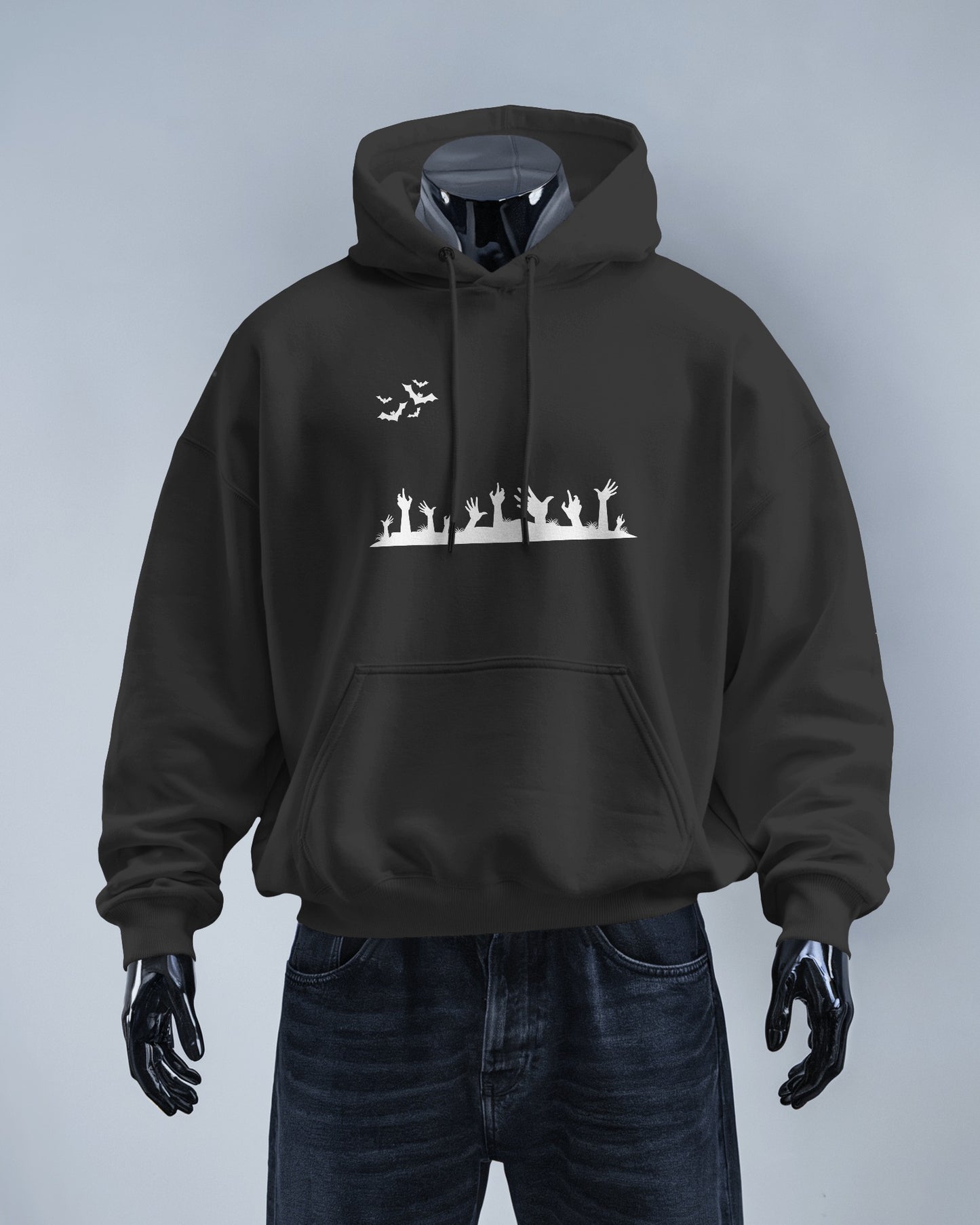 Halloween Themed Men Heavy Blend Hoodie with Spooky Design
