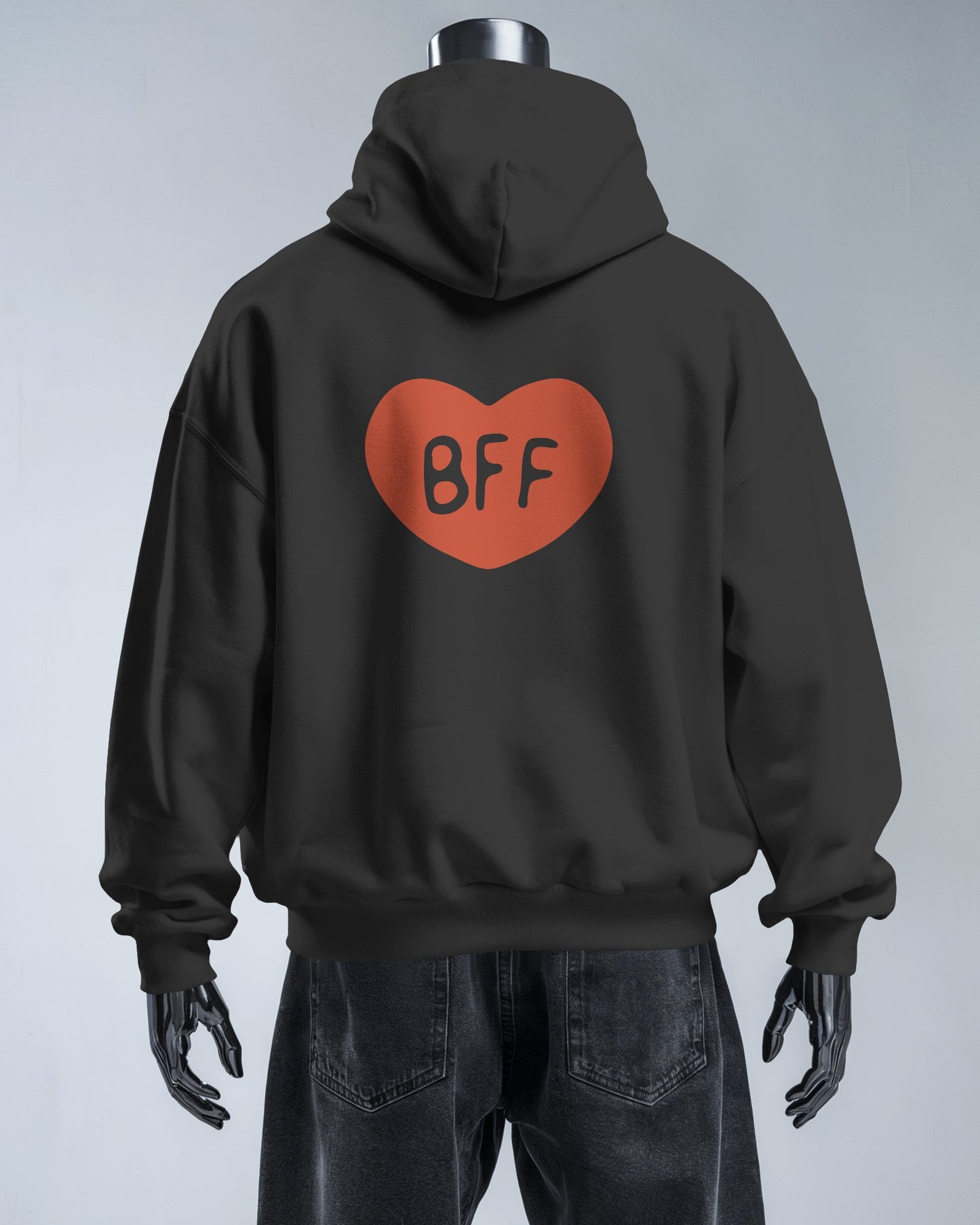 BFF Heart Hoodie - Men's Heavy Blend for Friendship Celebrations