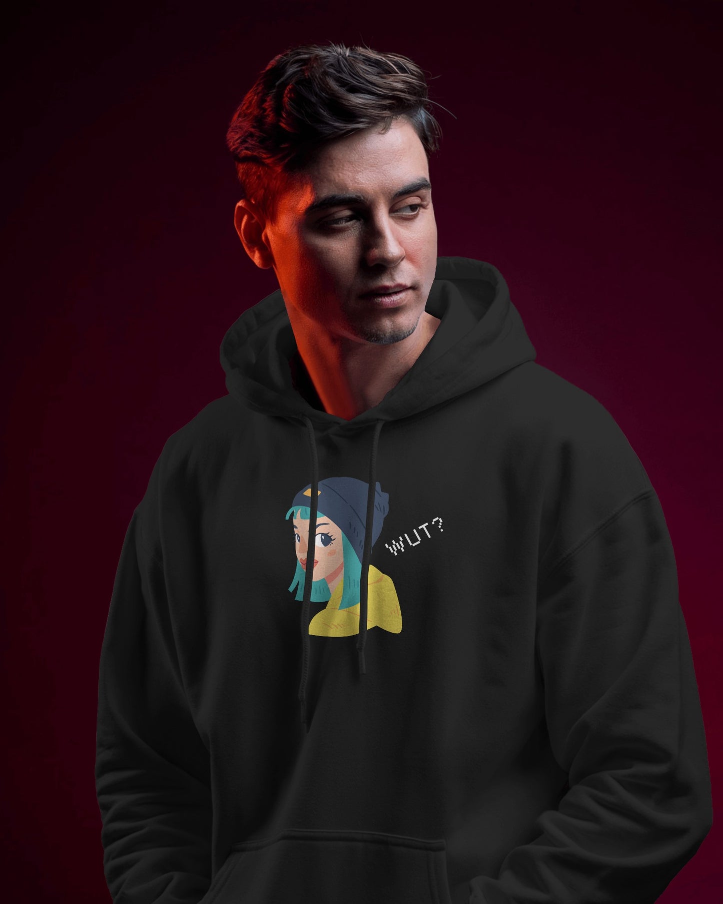 WUT? Graphic Men's Hoodie - Fun and Cozy Streetwear