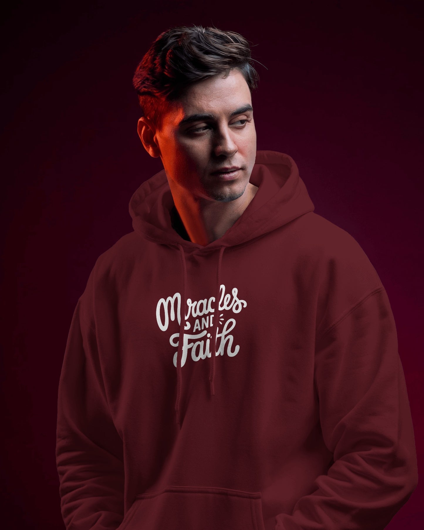 Inspirational Miracles and Faith Hoodie - Men's Heavy Blend