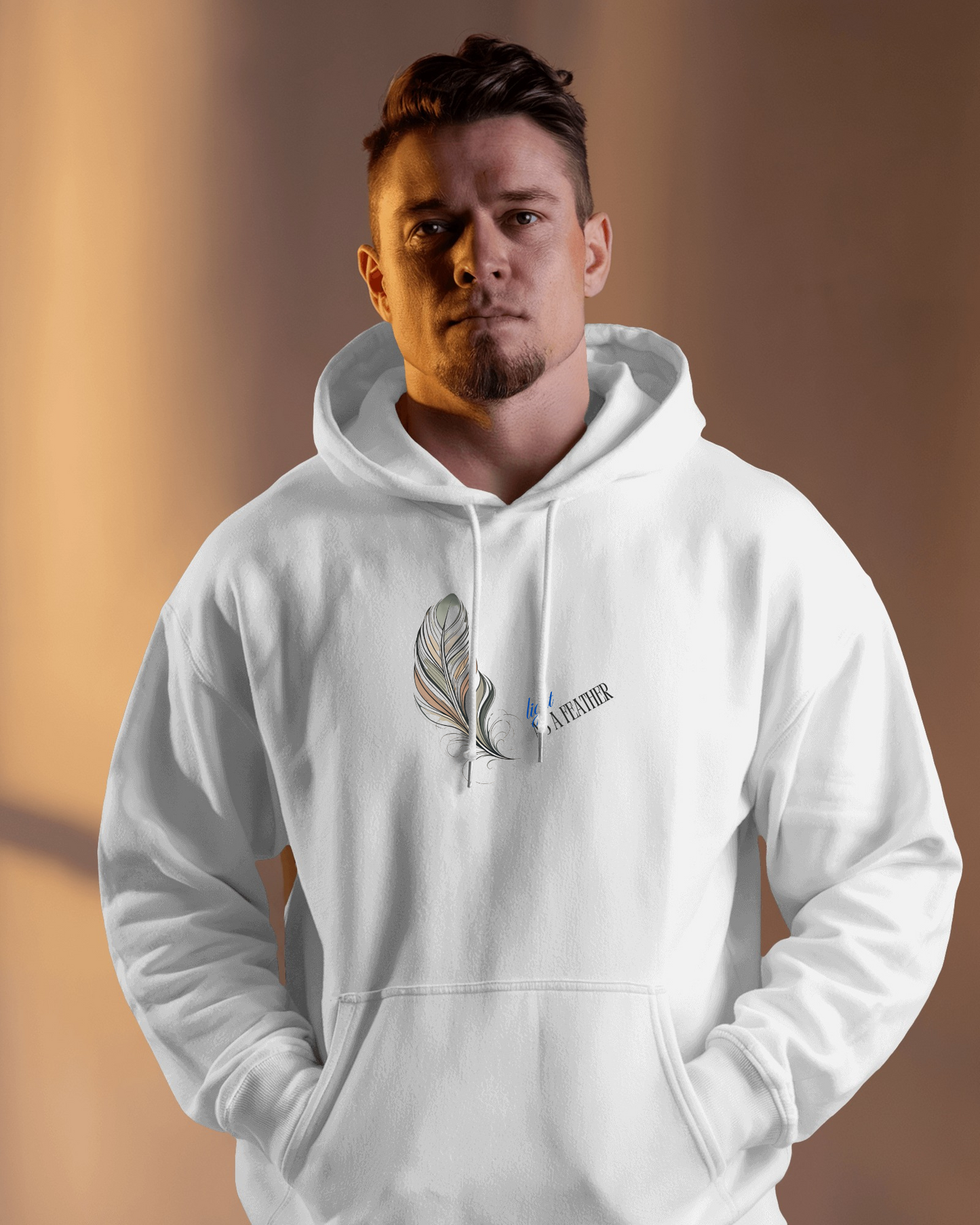Inspirational Feather Men Heavy Blend Hoodie- Exclusive Minimal Design