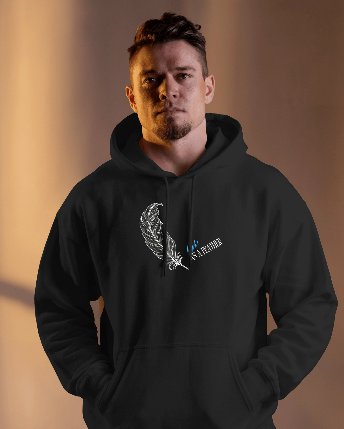 Inspirational Feather Men Heavy Blend Hoodie- Exclusive Minimal Design