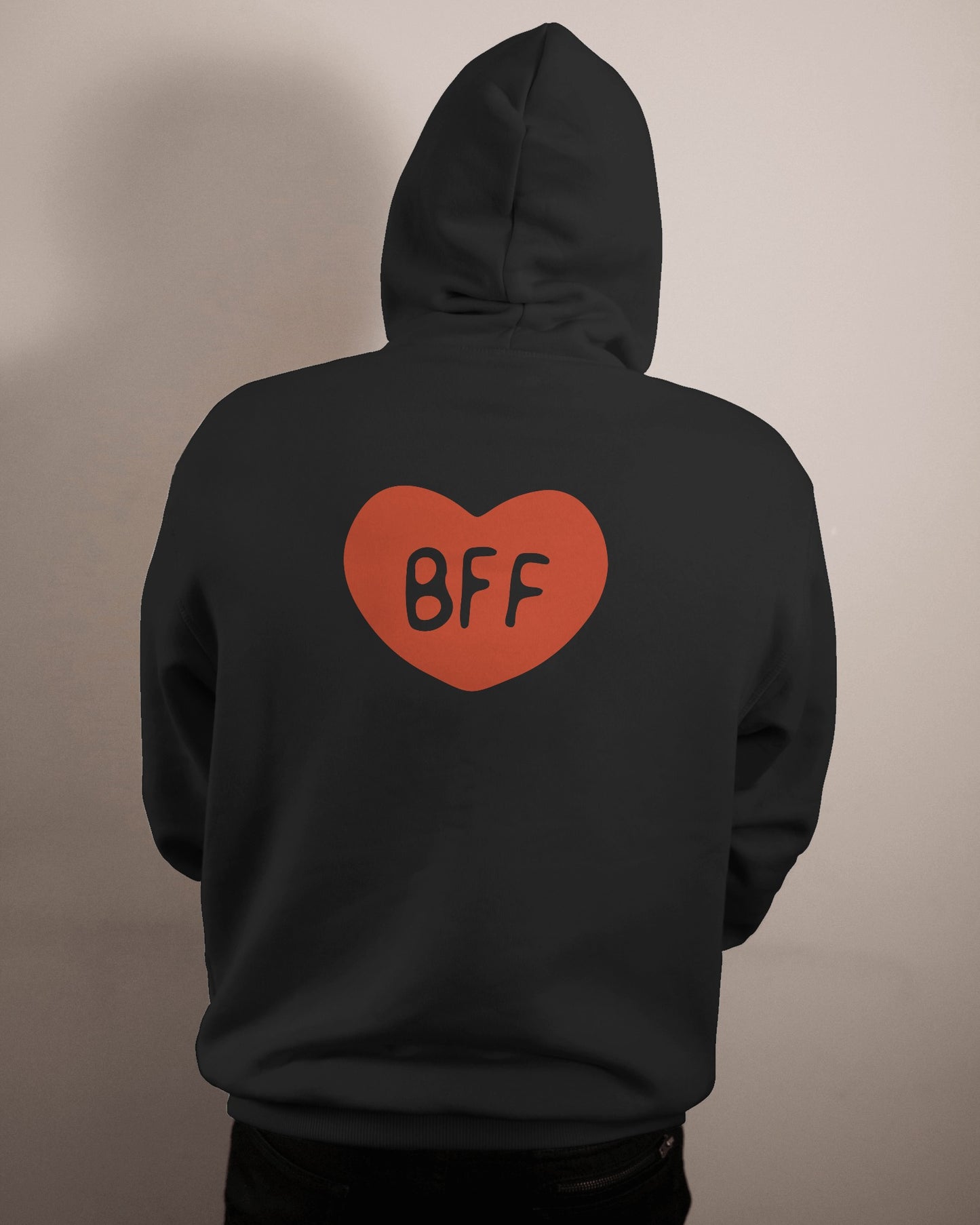 BFF Heart Hoodie - Men's Heavy Blend for Friendship Celebrations