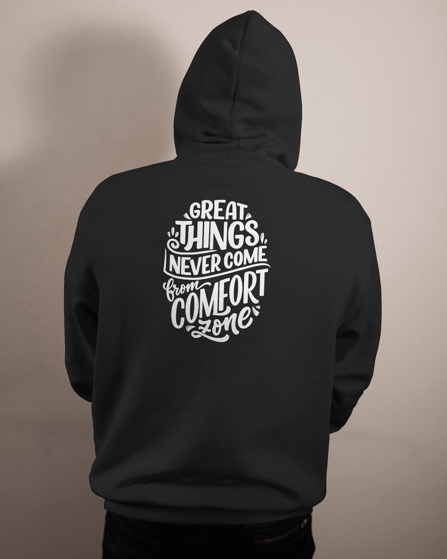 Inspirational Quote Hoodie For Men Back Design