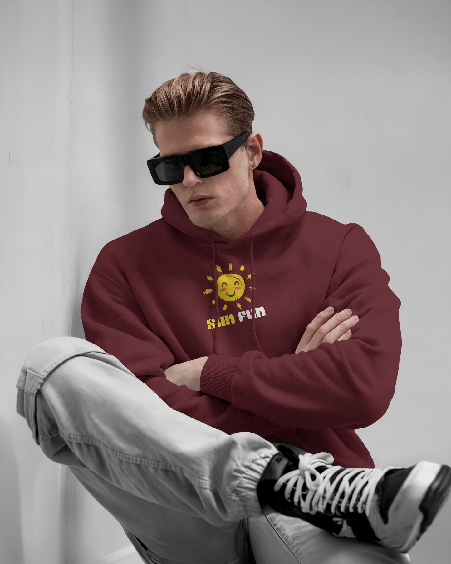 Sun Fun Men Heavy Blend Hoodie - Fun & Cheerful Hoodie for Active Lifestyle