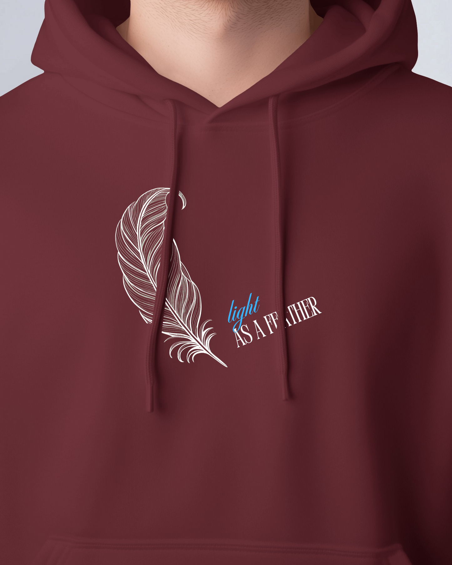 Inspirational Feather Men Heavy Blend Hoodie- Exclusive Minimal Design