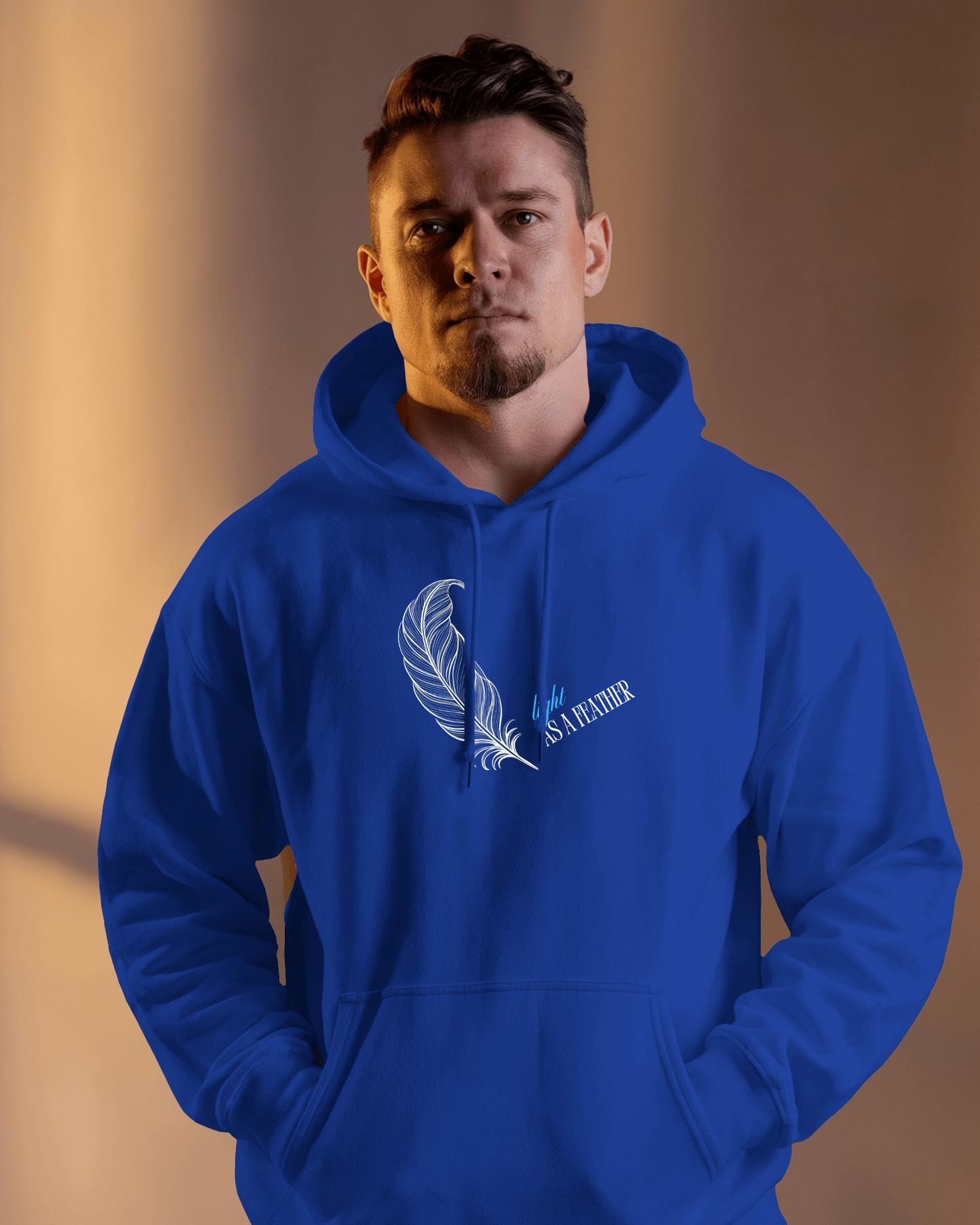 Inspirational Feather Men Heavy Blend Hoodie- Exclusive Minimal Design