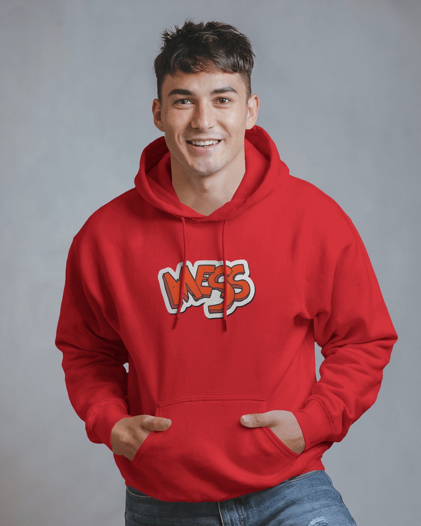 Mess Graphic Men's Hoodie for Fun Casual Wear- Heavy Blend