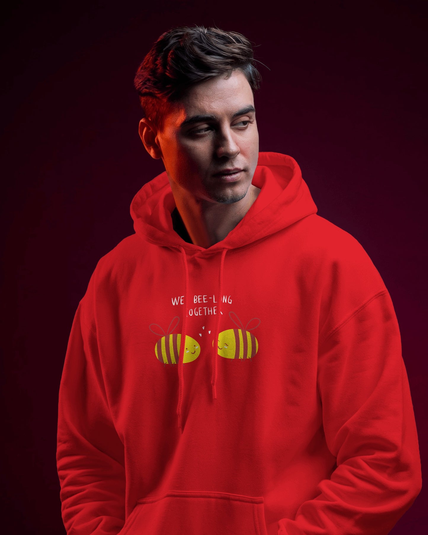 Cute Bee Men's Hoodie – We Bee Long Together